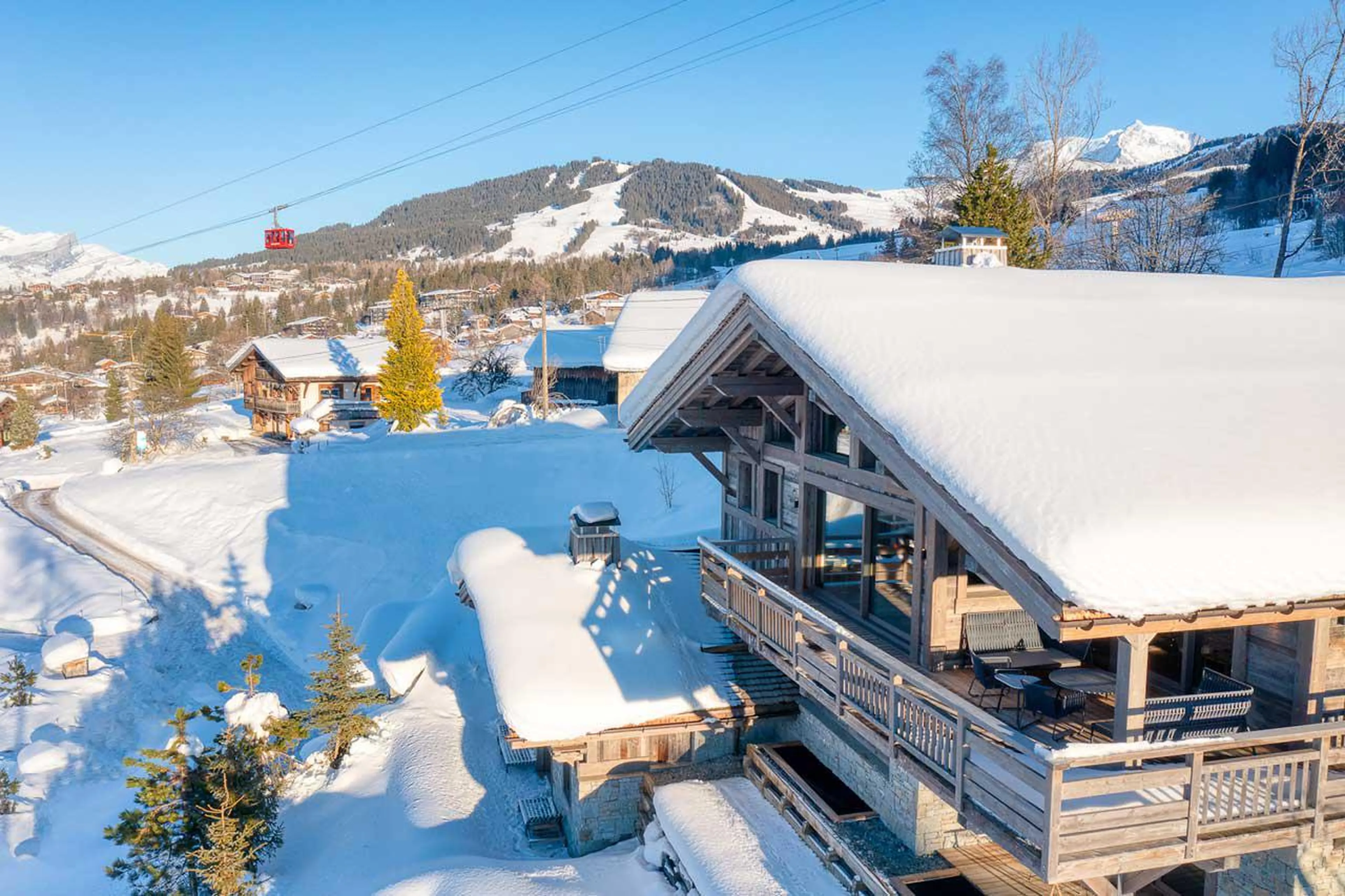 Beautiful chalet exterior of Chalet Kantaa in Megeve