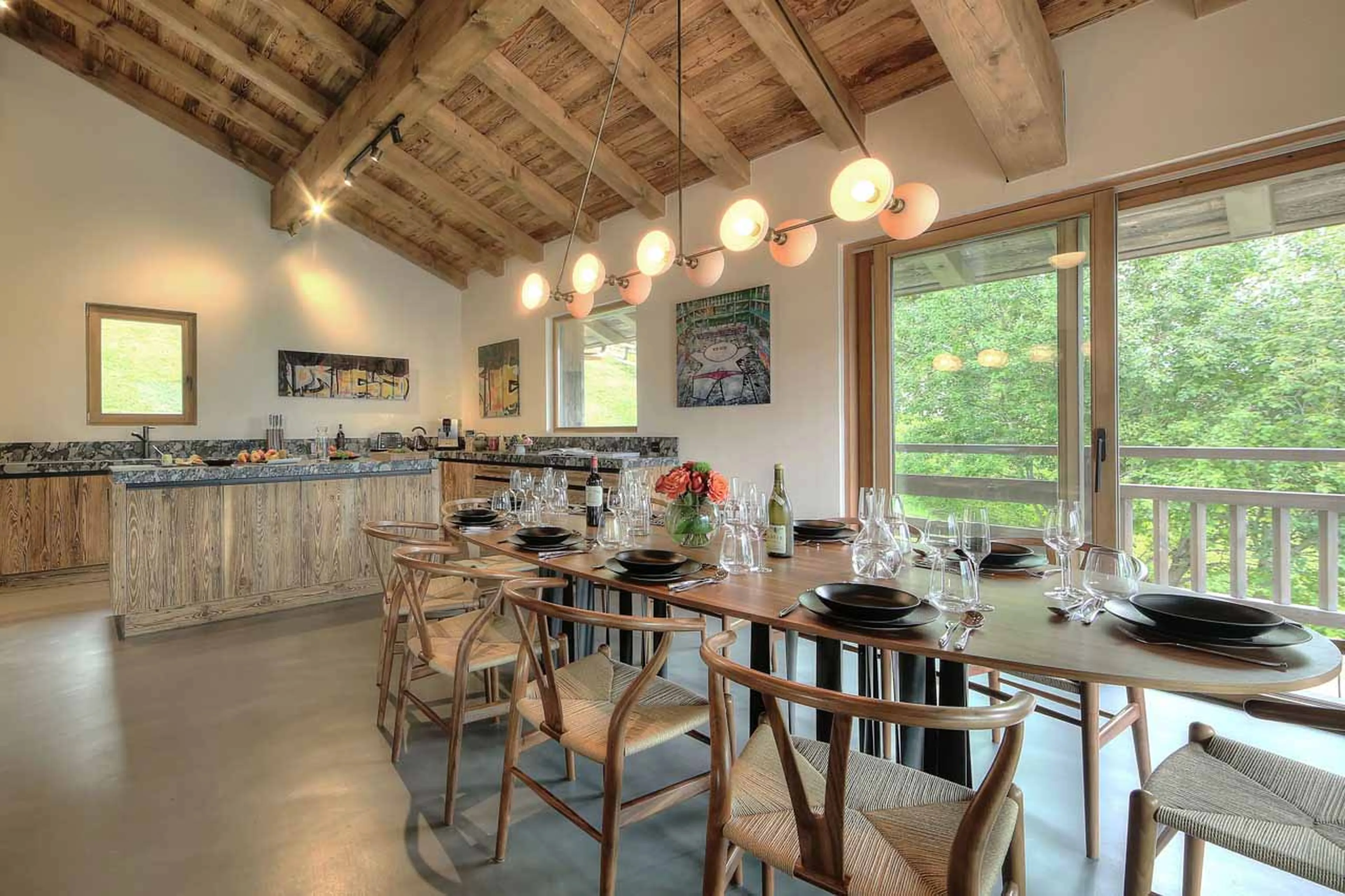 Dining area at Chalet Kantaa in Megeve