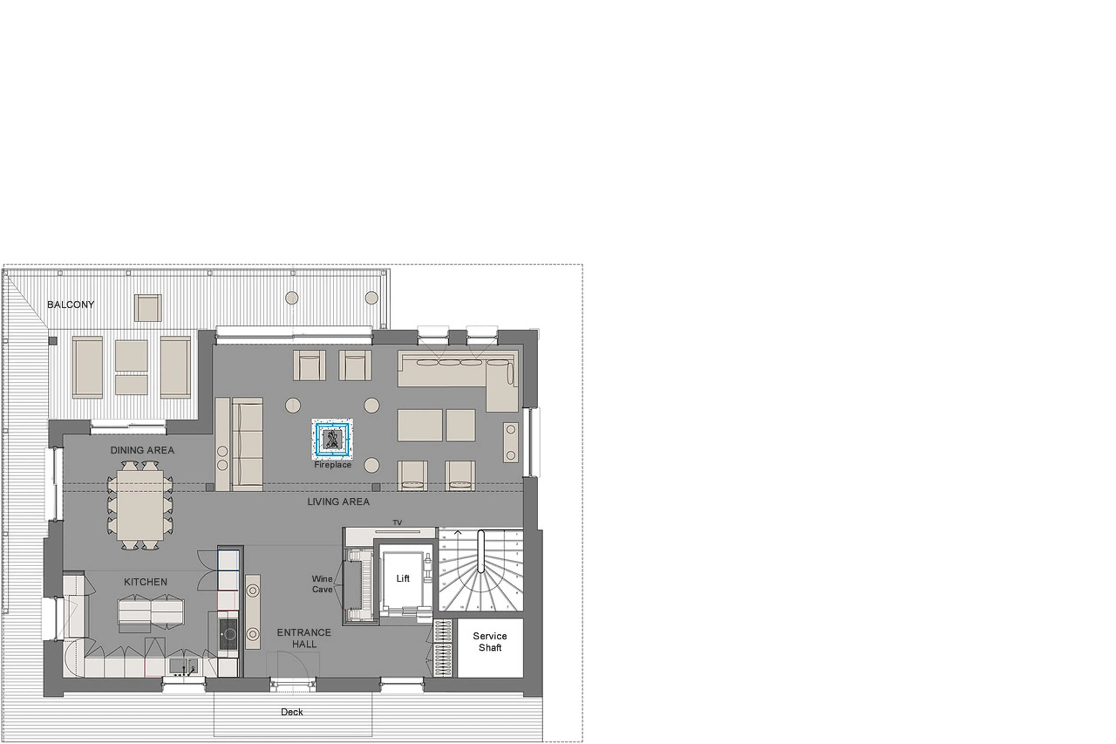 Level 3 floor plan of Chalet Kantaa in Megeve