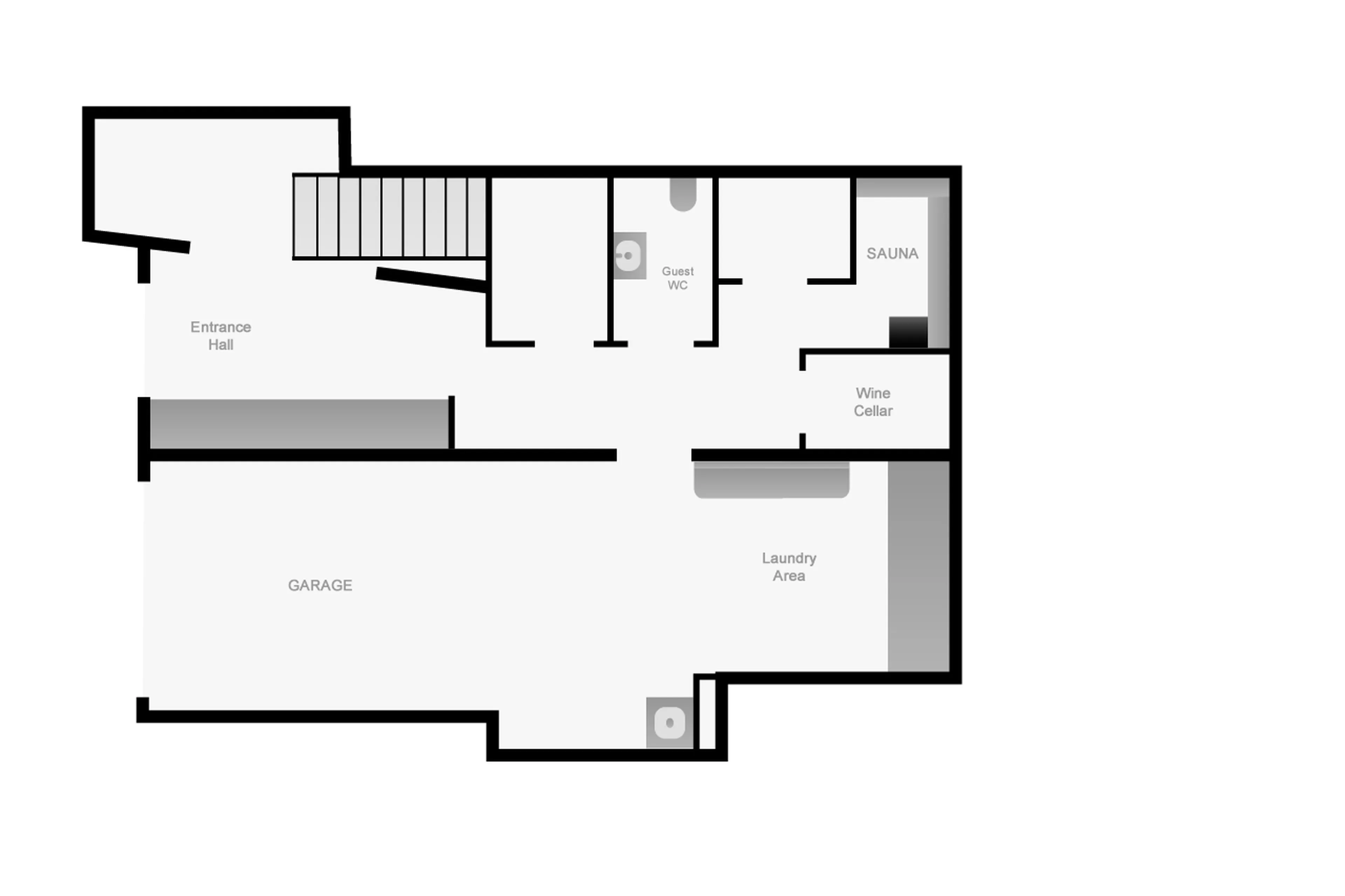 Level 0 floor plan of Chalet Kapa in Morzine