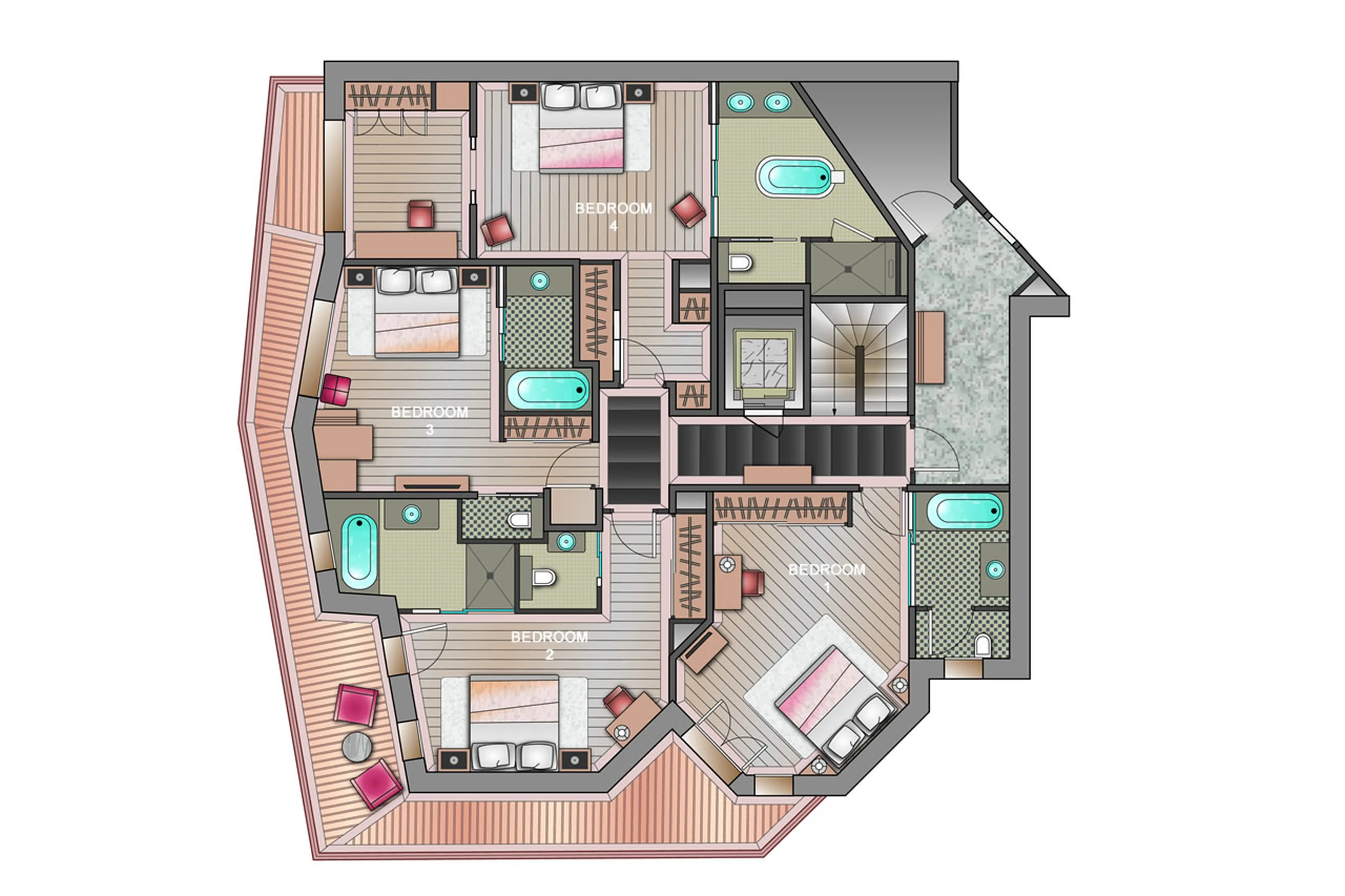 Level 1 floor plan of Chalet Karakoram in Courchevel 1850