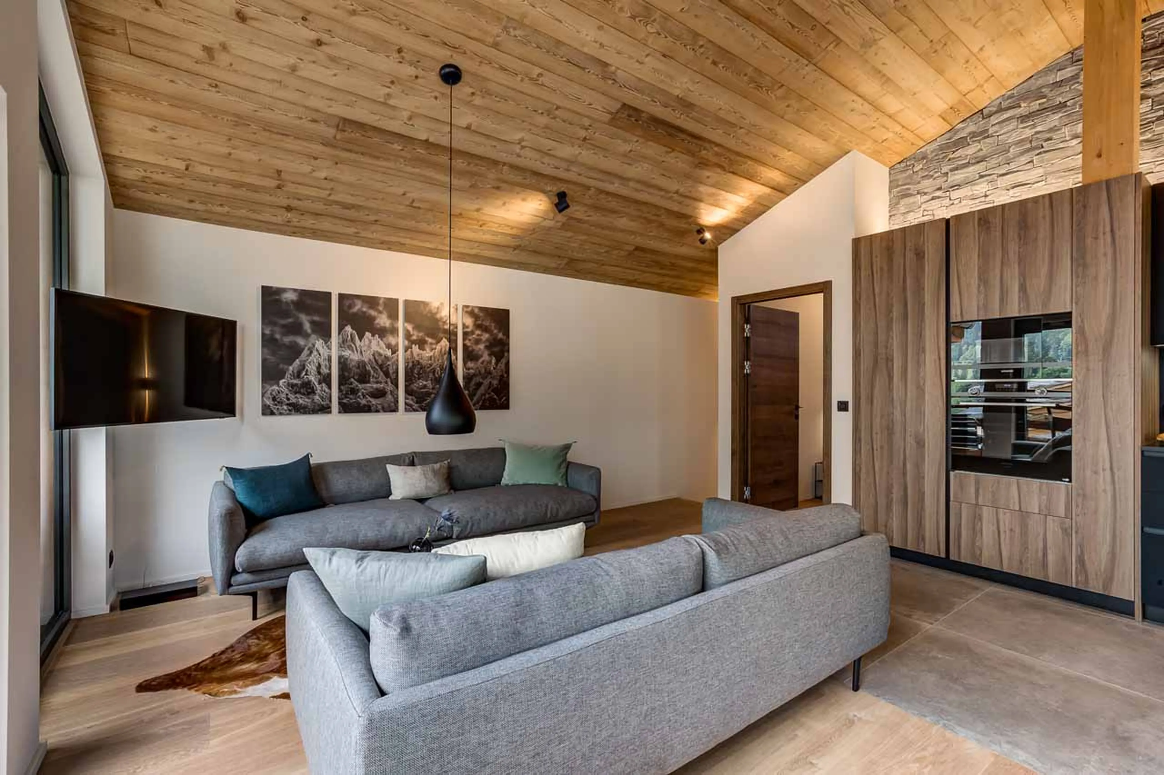 Sofas at Chalet Kea in Chamonix