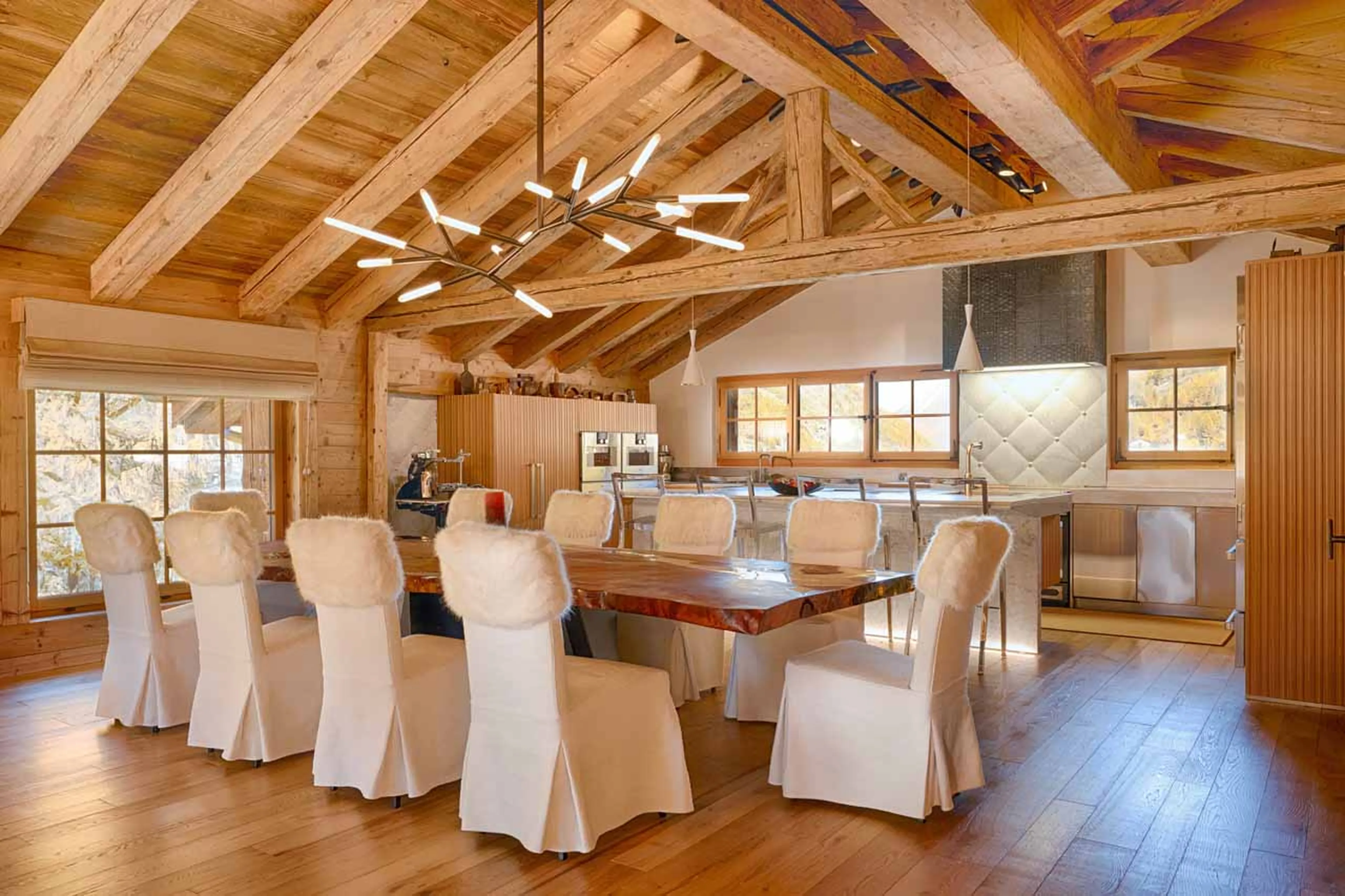 Dining area at Chalet Kemaura in Zermatt