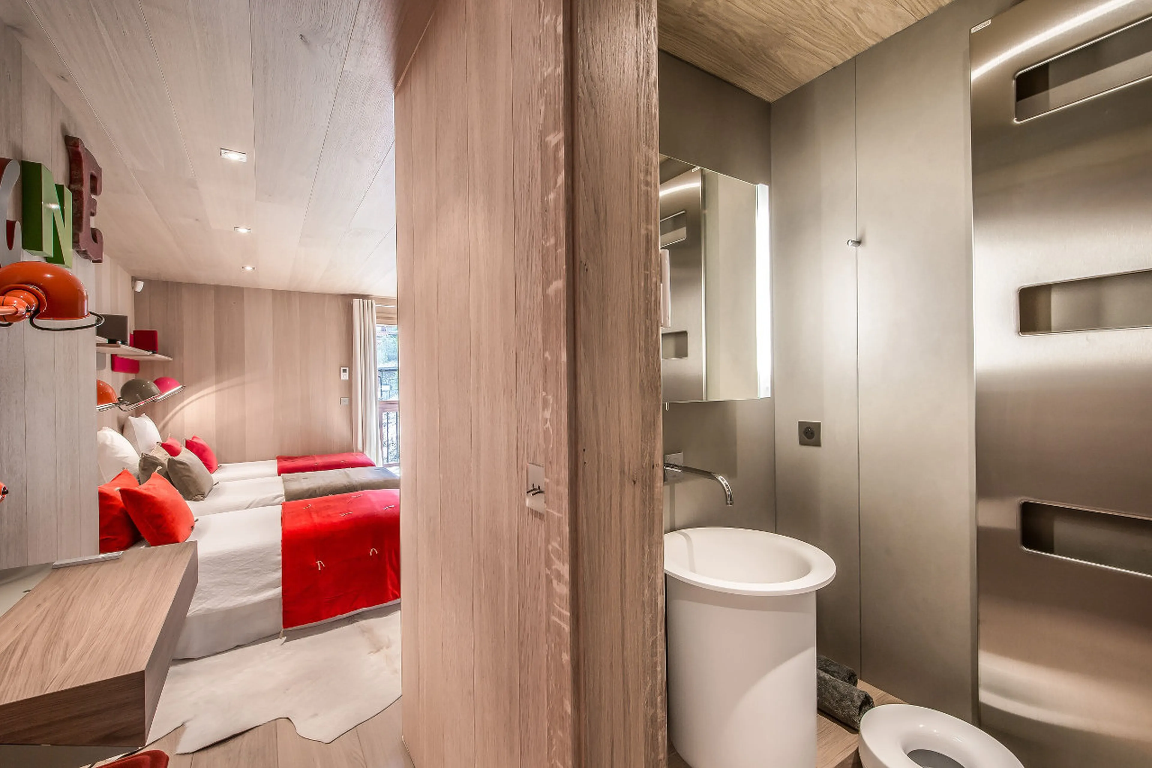 En-suite shower room in Chalet Kibo in Courchevel 1550