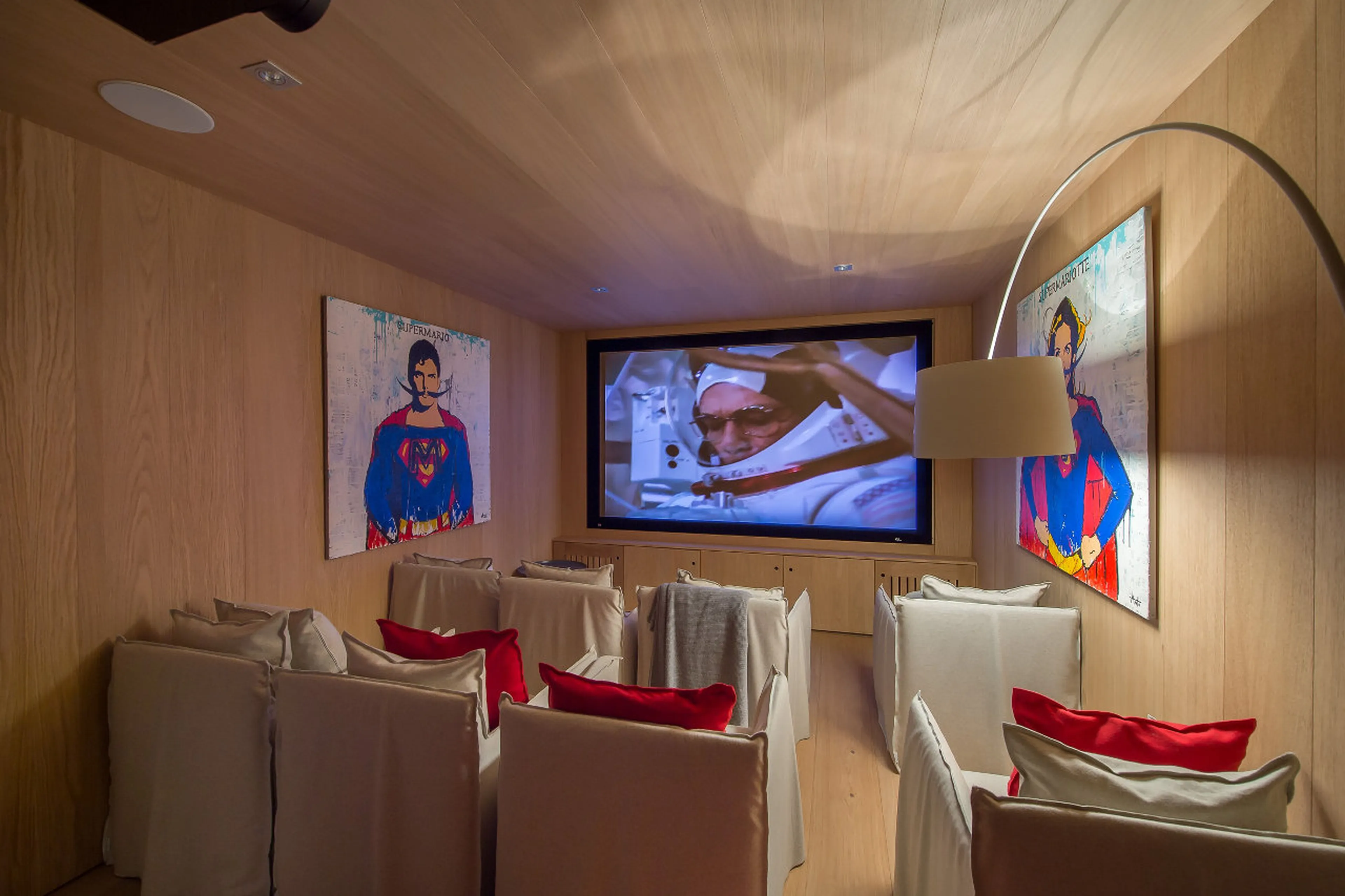 Cinema room for watching movies in Chalet Kibo in Courchevel 1550