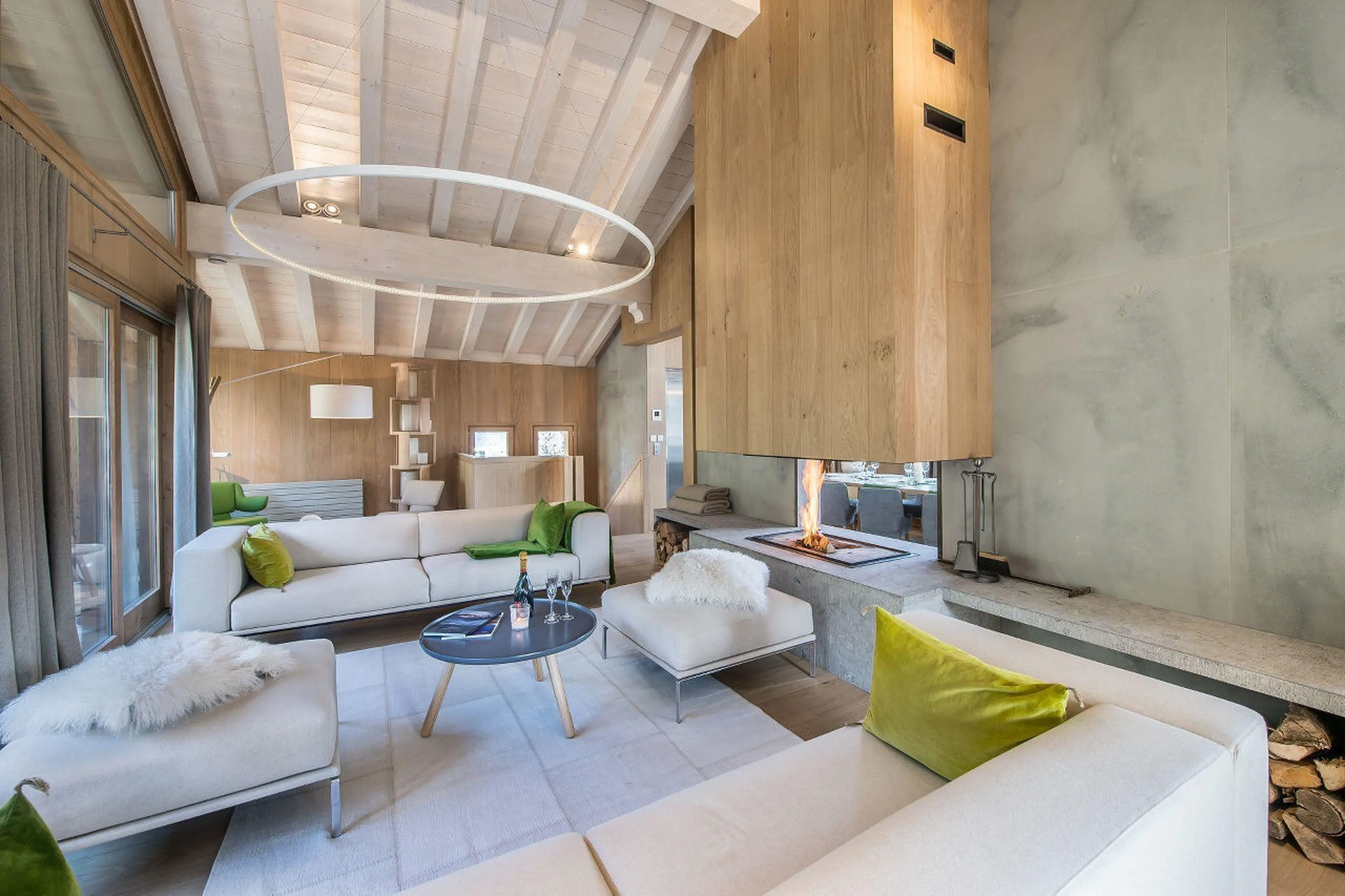 Lavishly furnished living room in Chalet Kibo in Courchevel 1550