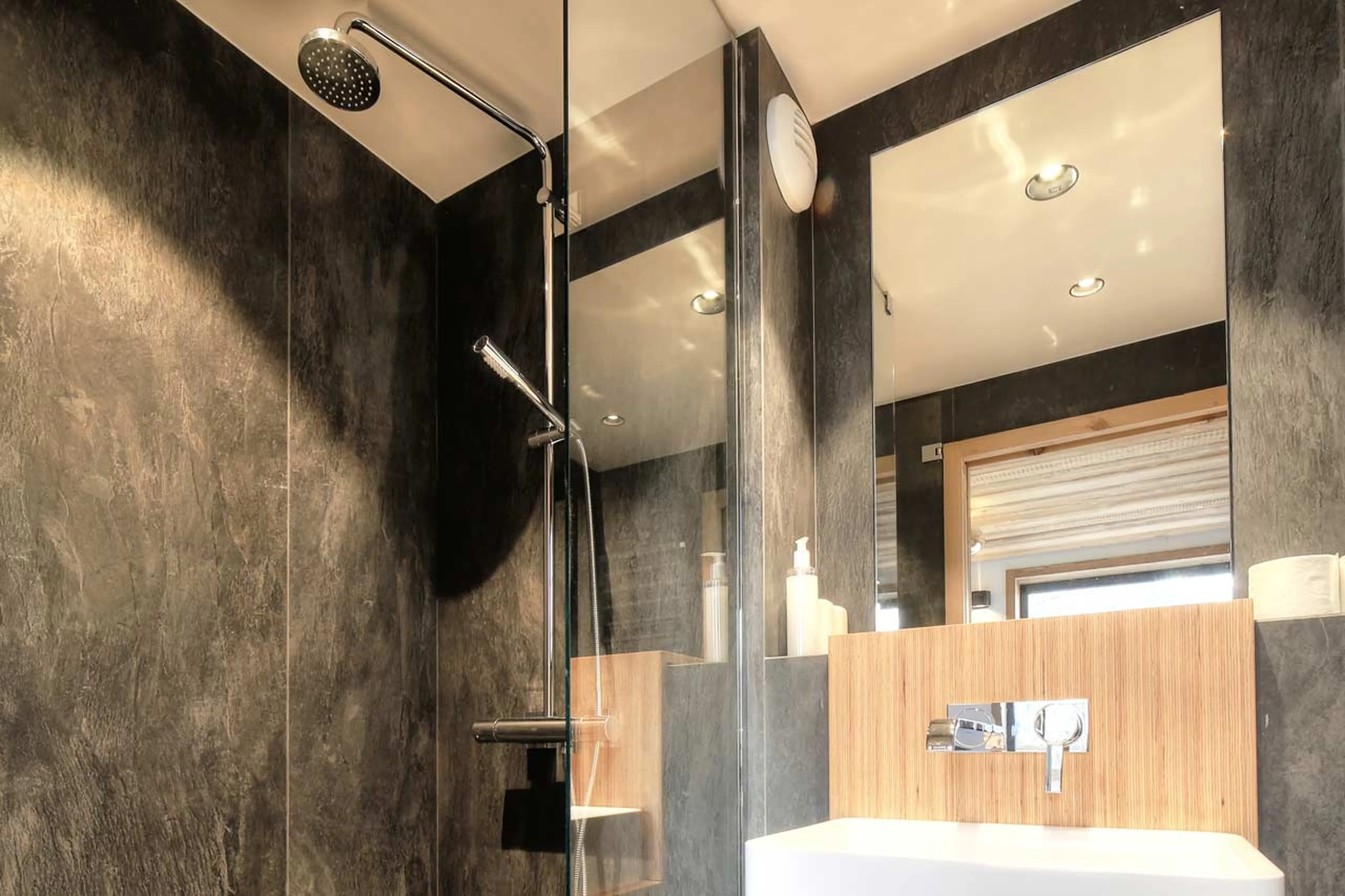 En-suite shower room in Chalet Kuma in Chamonix