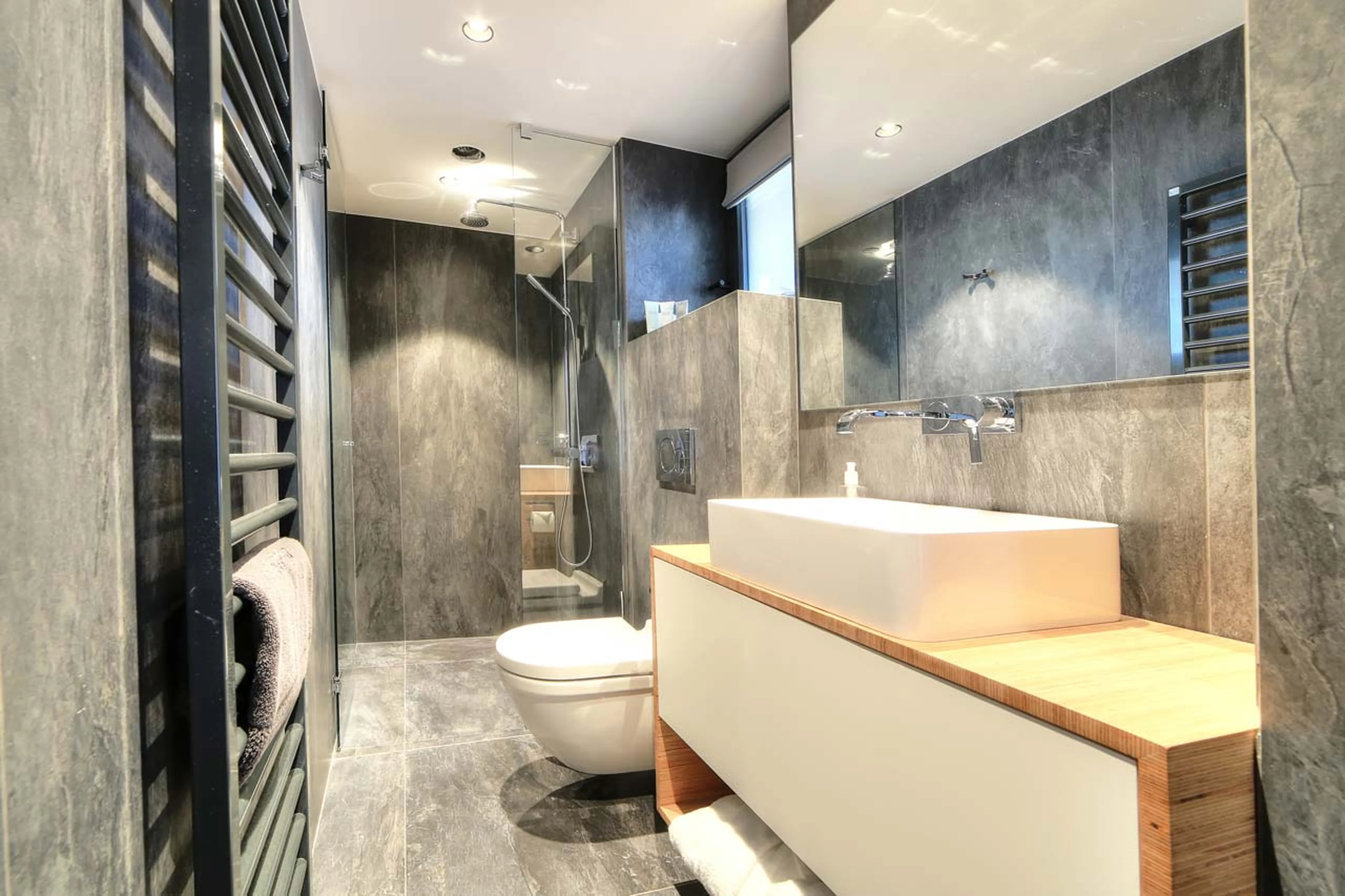 En-suite shower room in Chalet Kuma in Chamonix