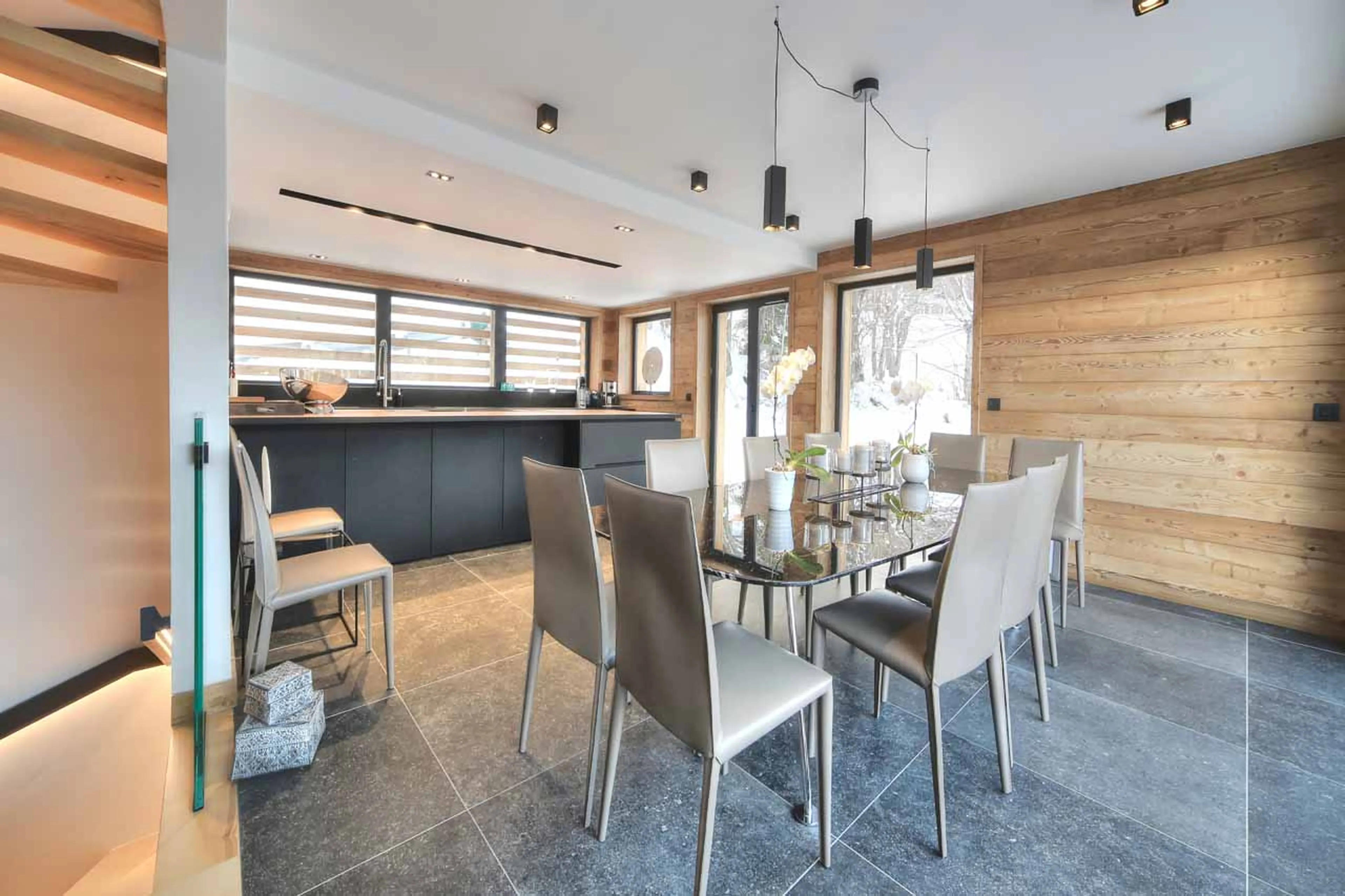 Dining table at Chalet Kuma in Chamonix