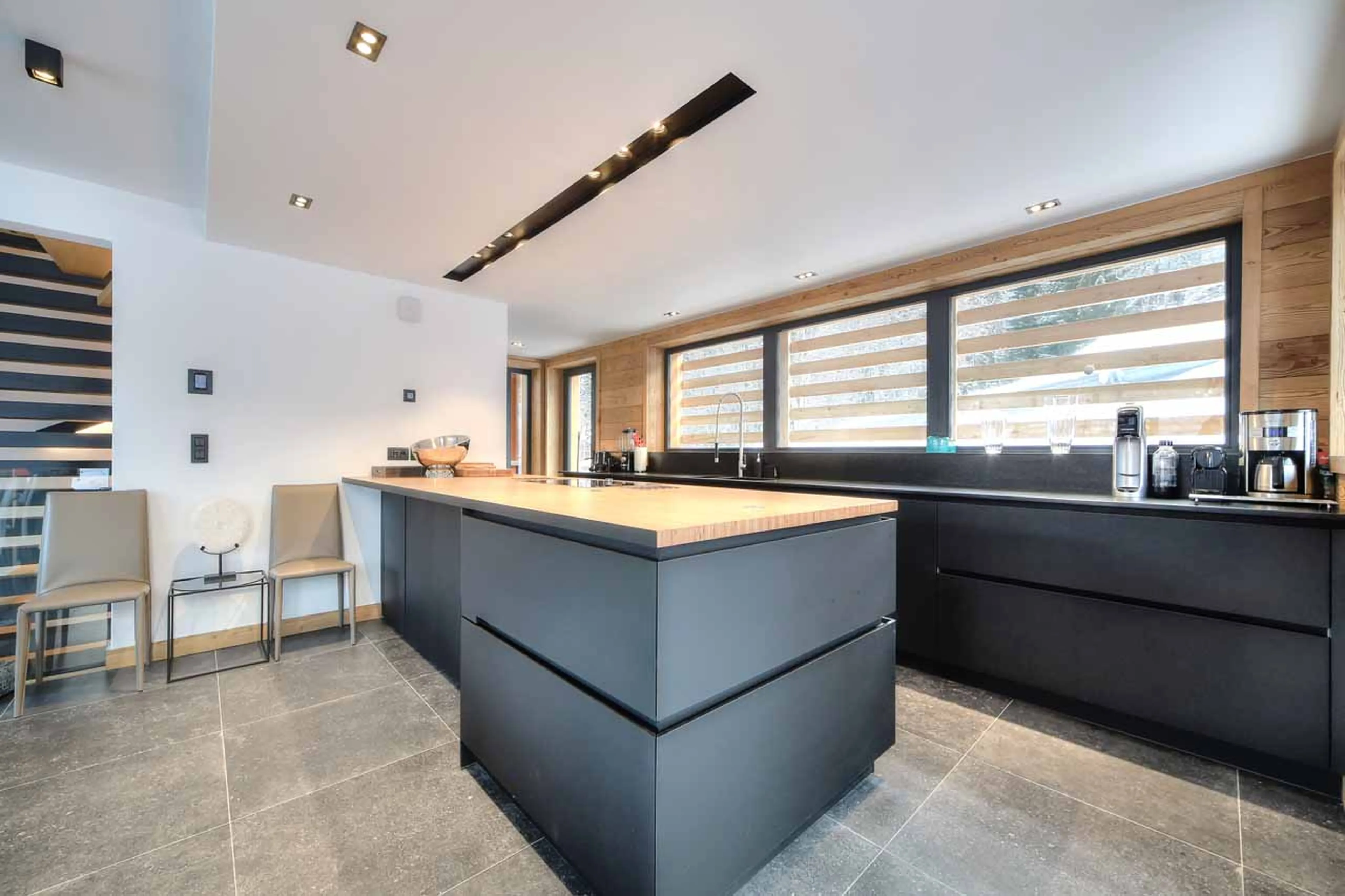 State of the art kitchen at Chalet Kuma in Chamonix