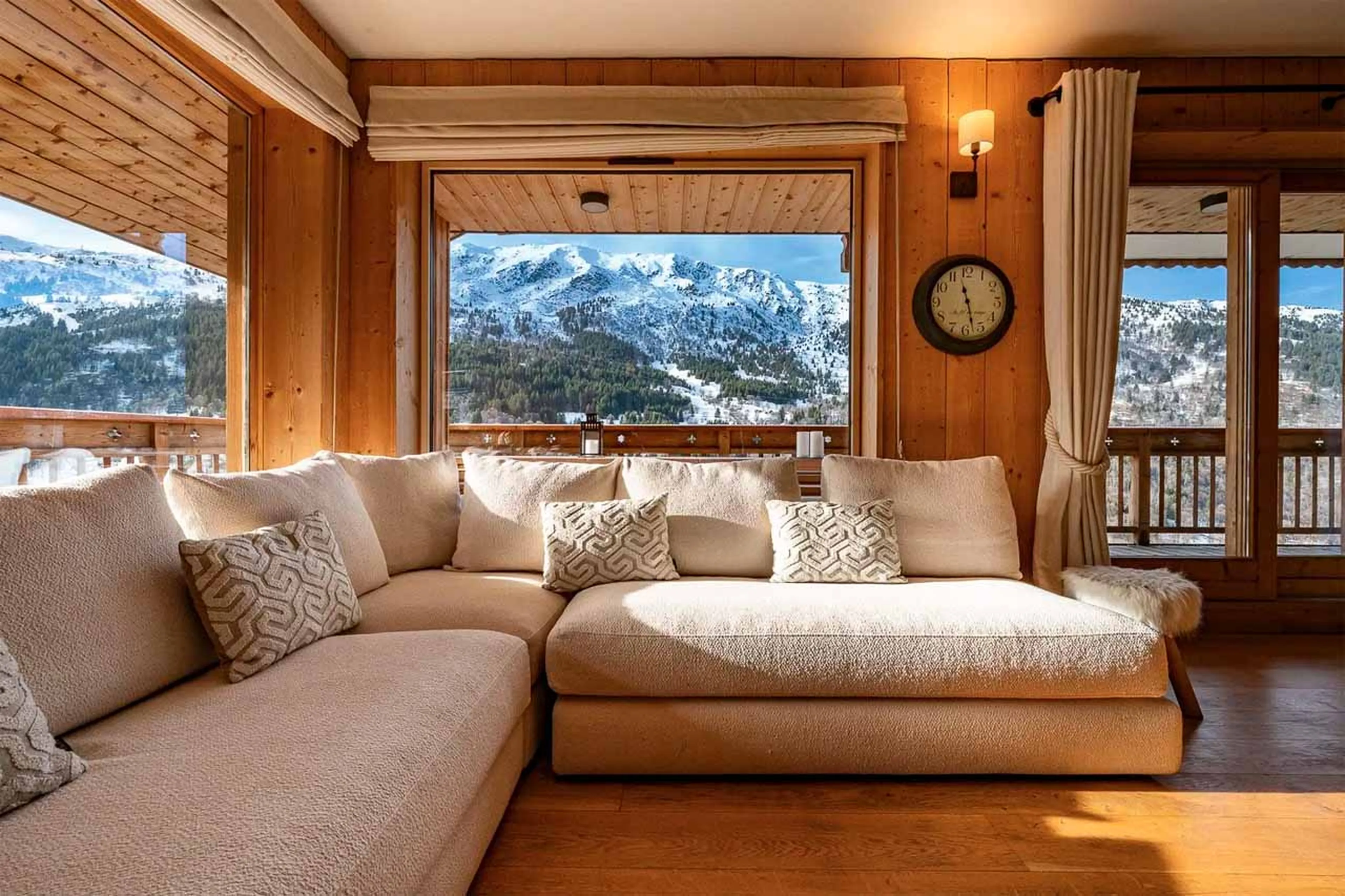 Snug corner in living area at Chalet La Chouette in Meribel