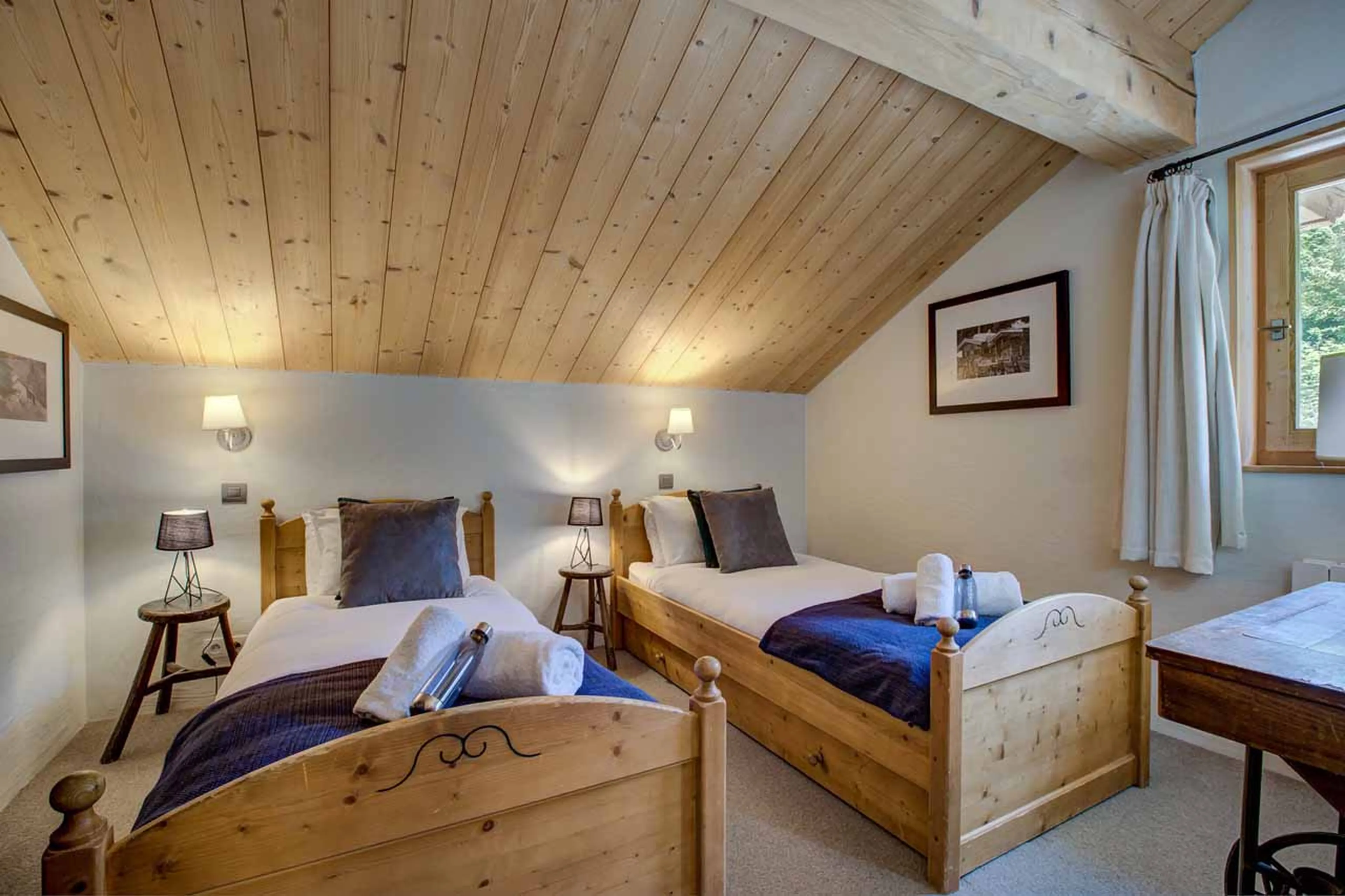 Bedroom two at Chalet La Chouette in Meribel