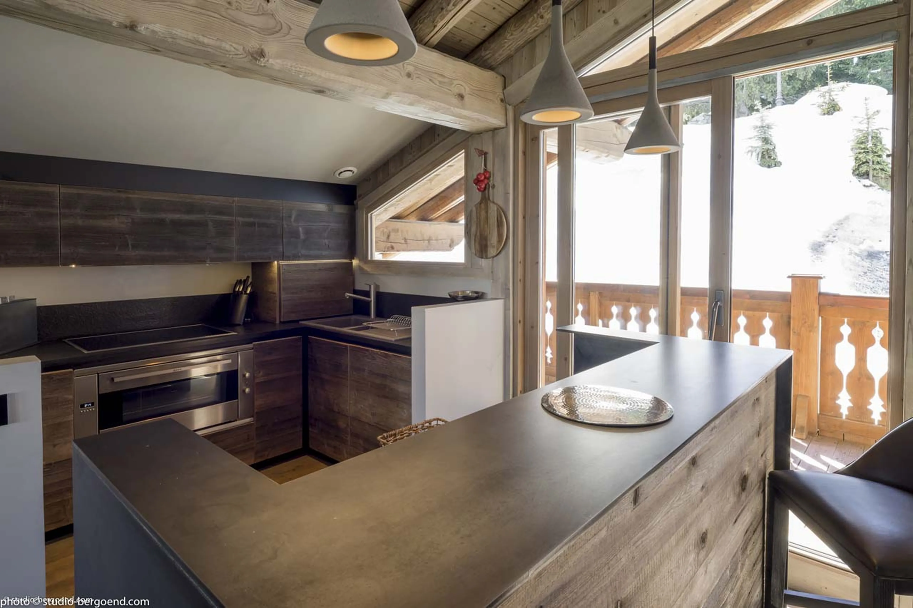 Kitchen at Chalet La Colombe in Courchevel 1850