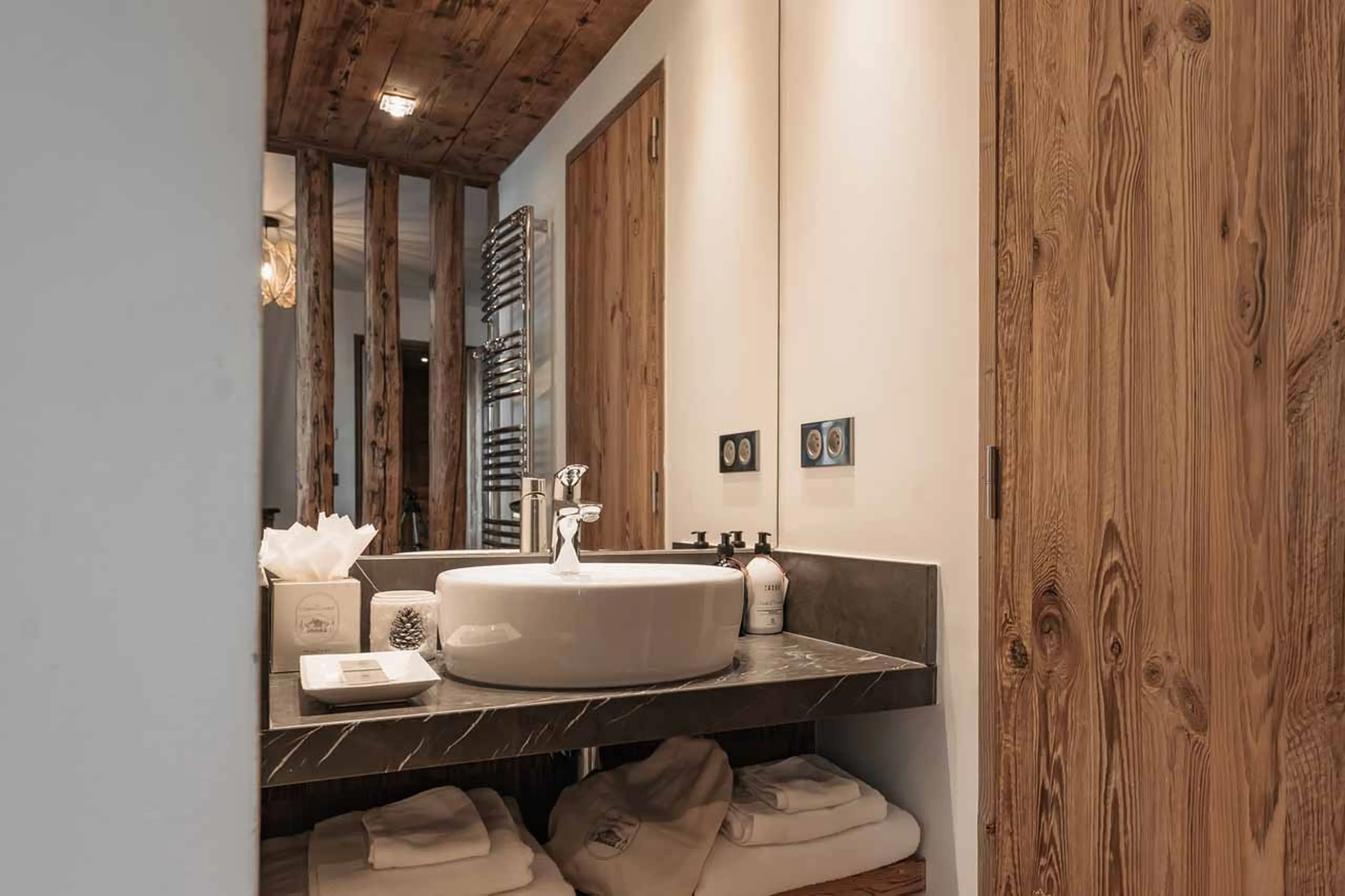 Bedroom one at Chalet La Face in Val d'Isere