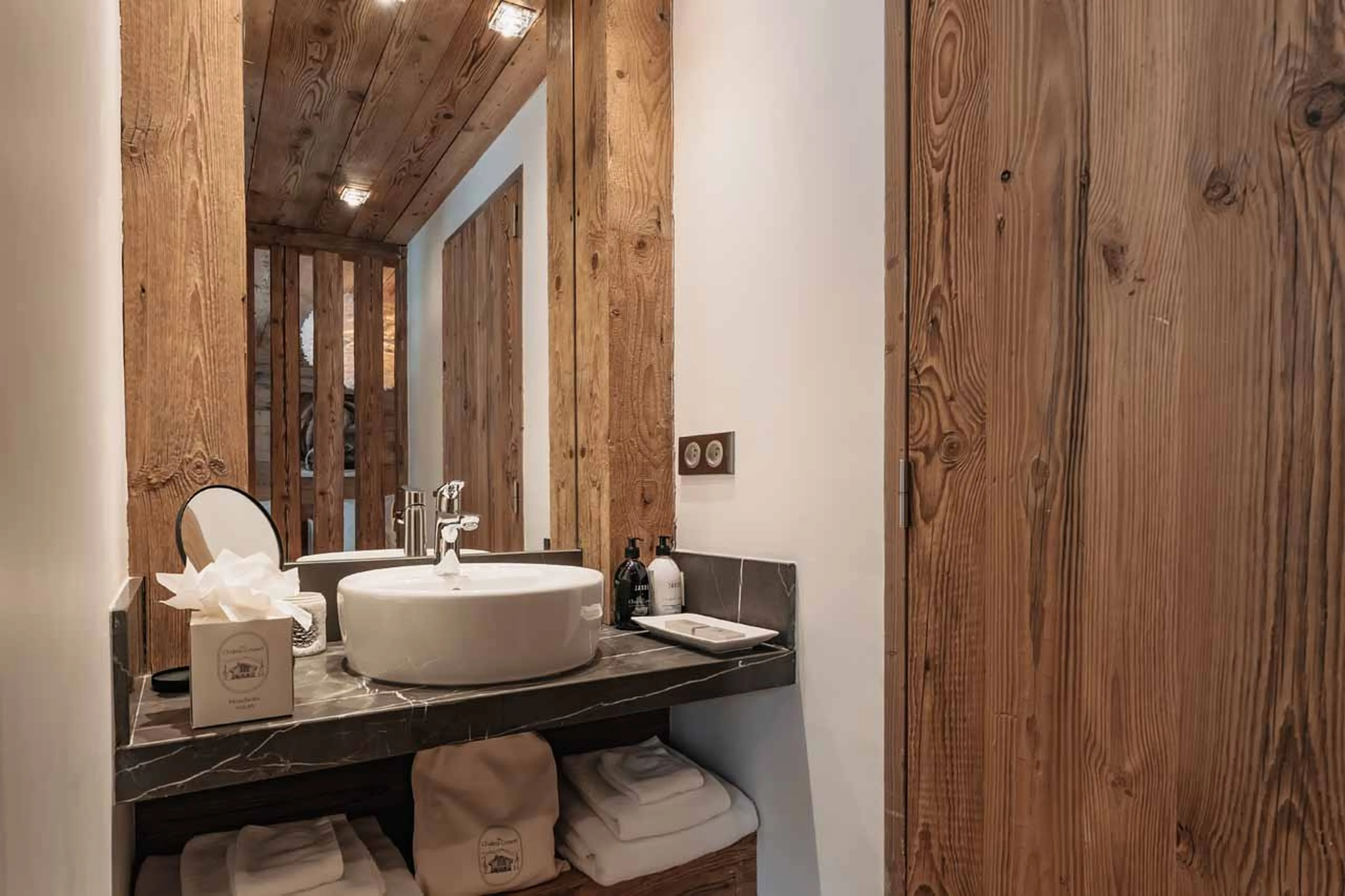 En-suite shower room at Chalet La Face in Val d'Isere