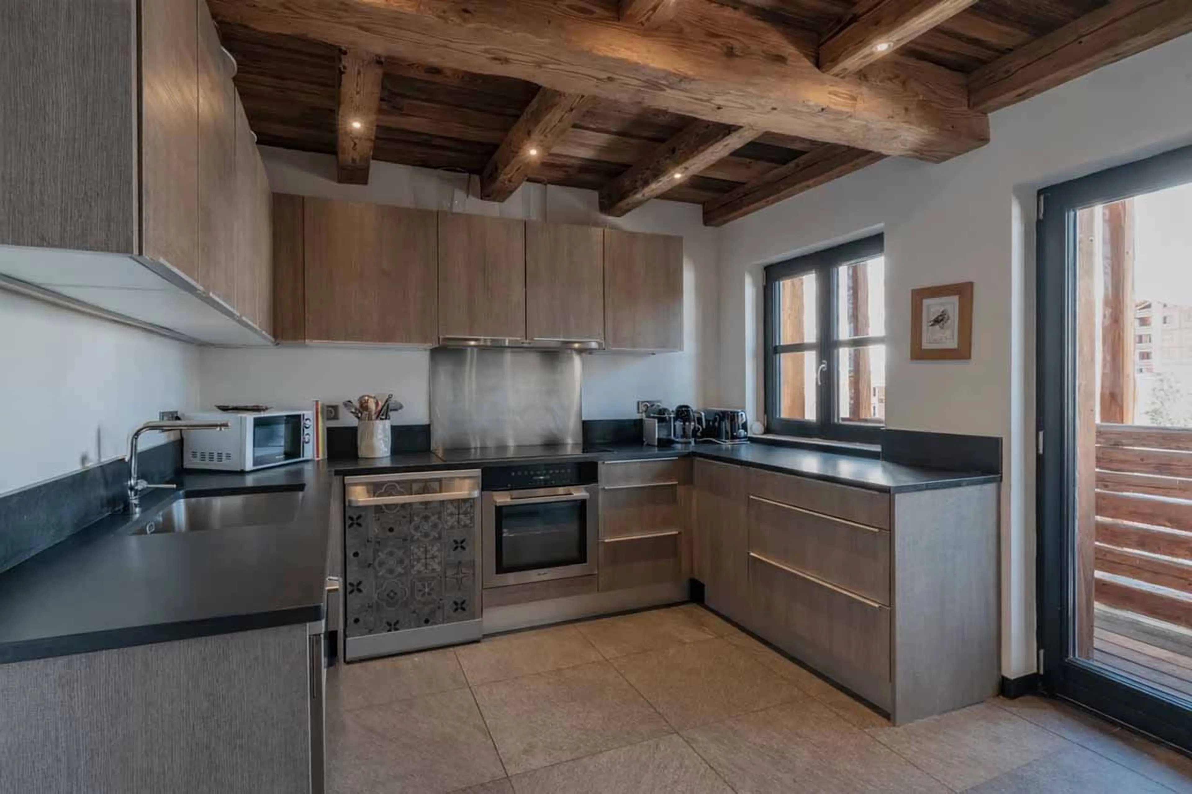 Kitchen at Chalet La Face in Val d'Isere