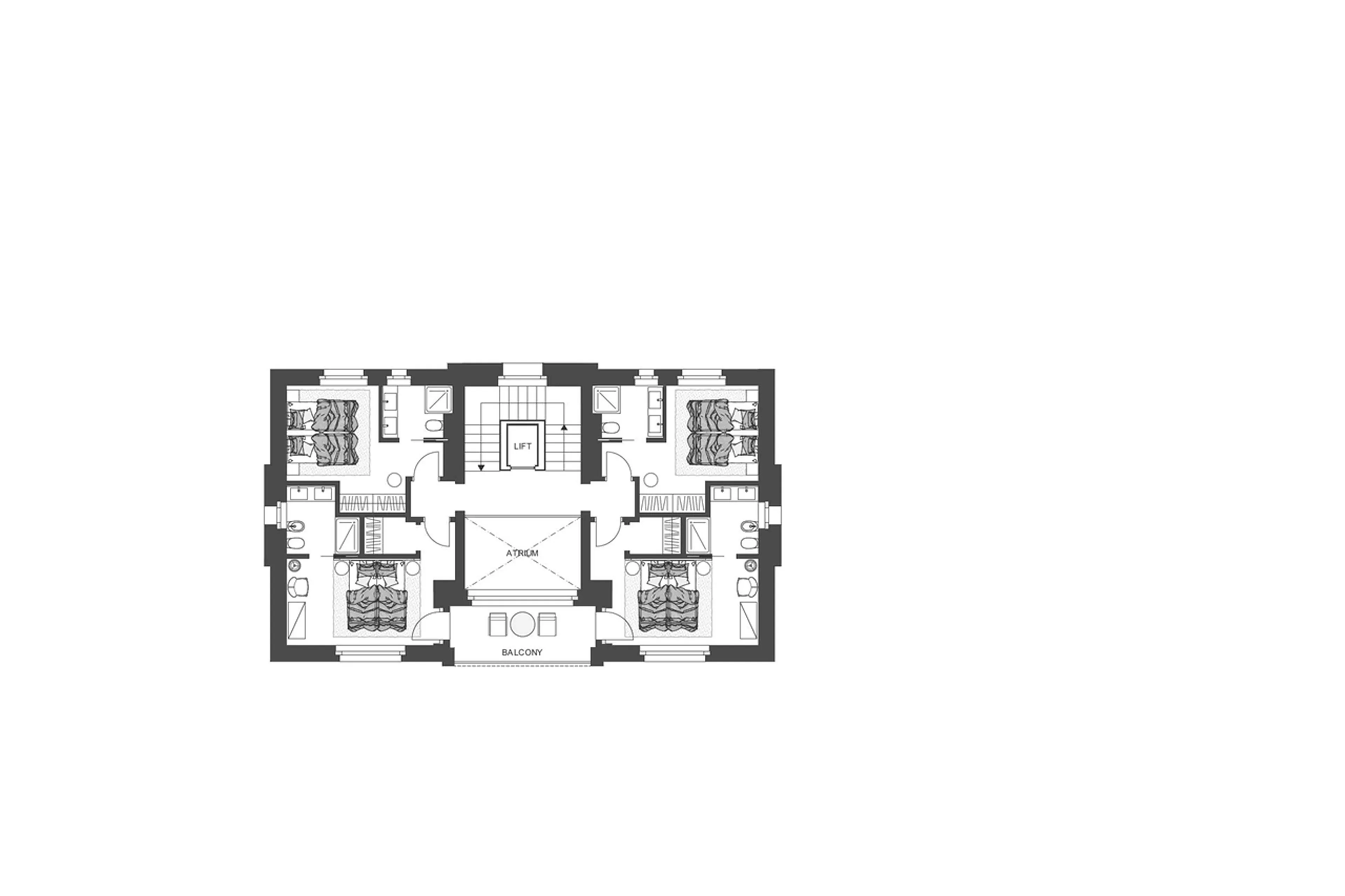 Level 3 floor plan of Chalet La Fenice in Breuil-Cervinia
