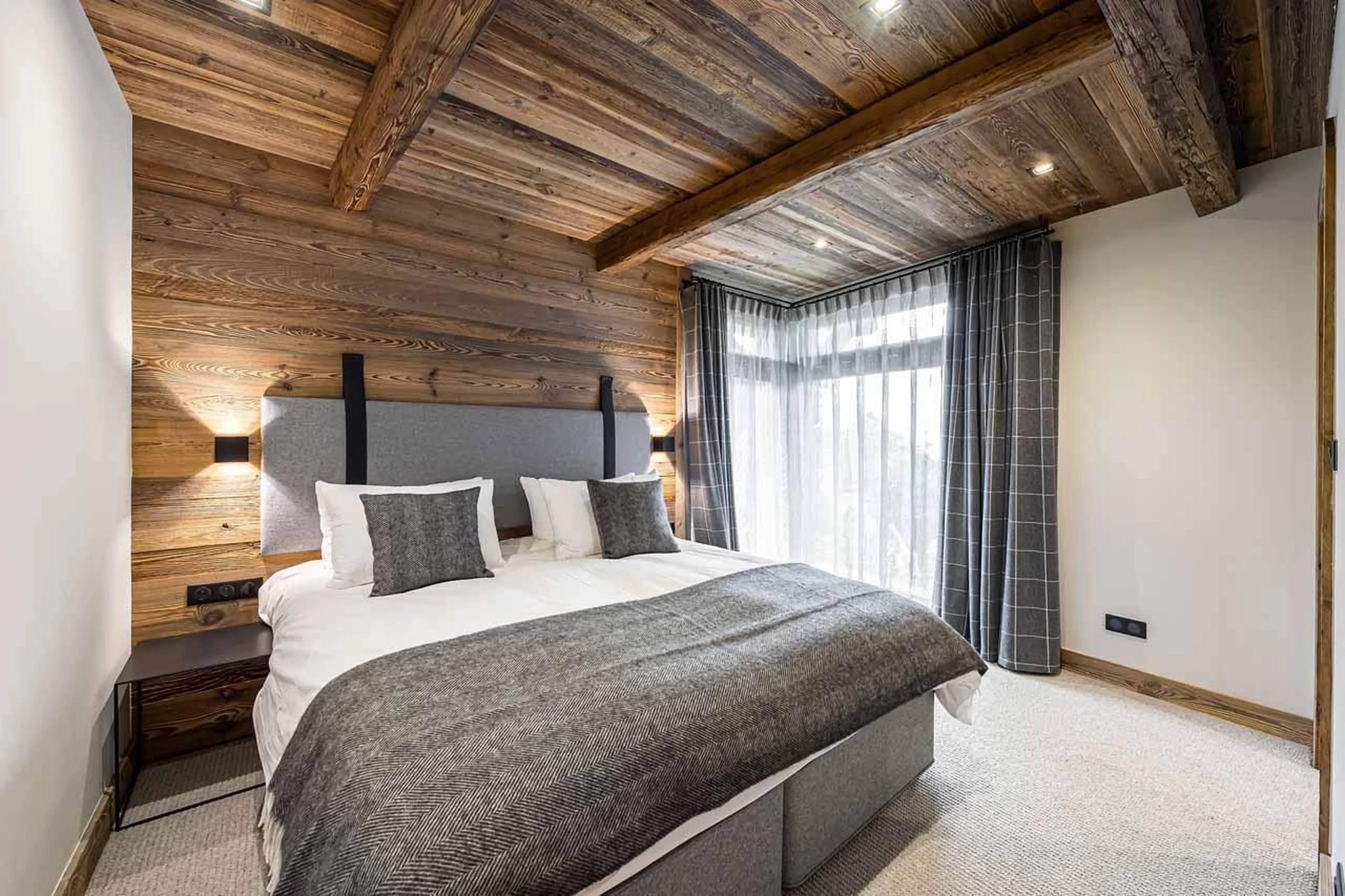 Bedroom one at  Chalet La Grange in St Martin de Belleville