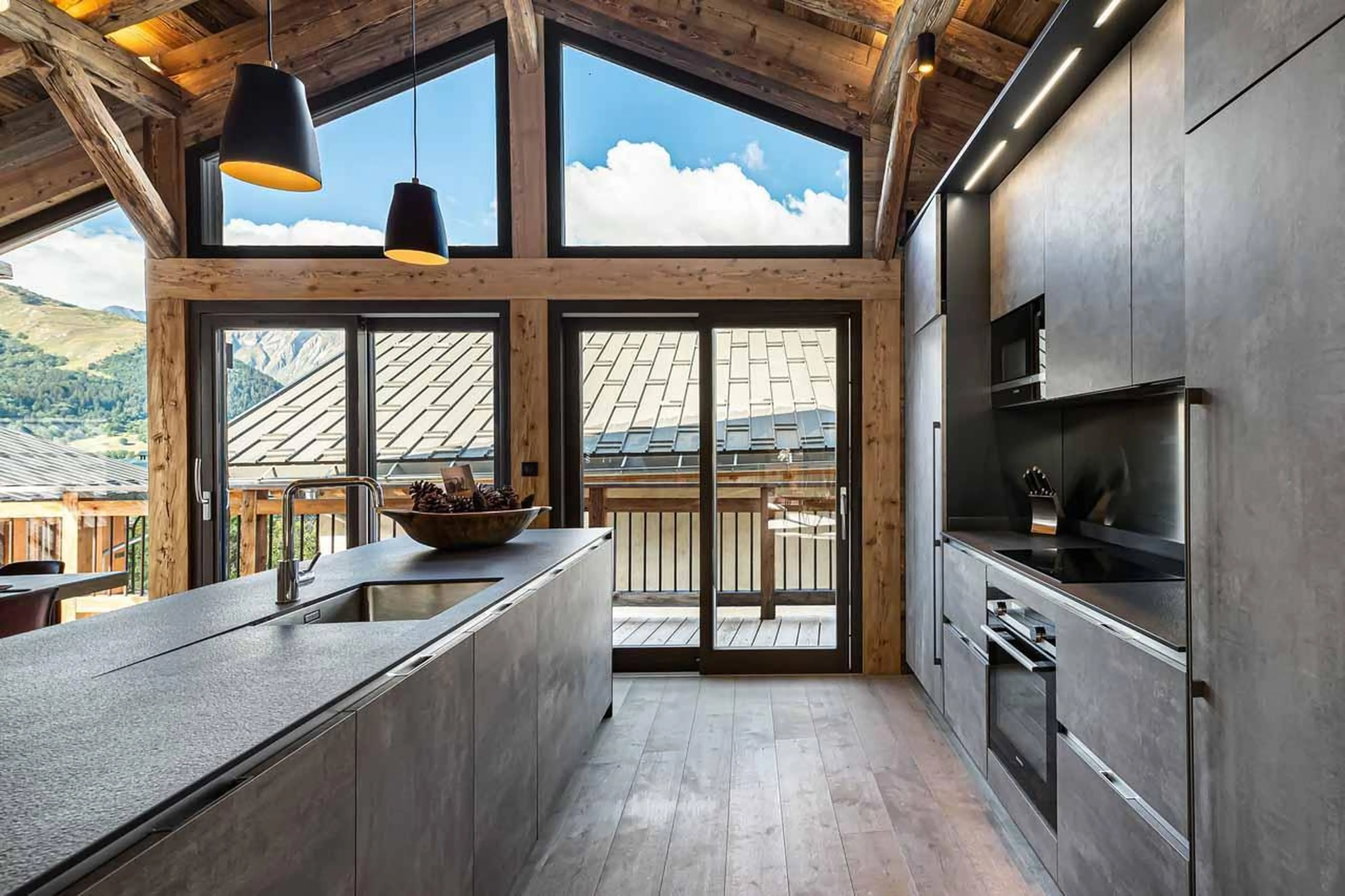 Open kitchen at Chalet La Grange in St Martin de Belleville