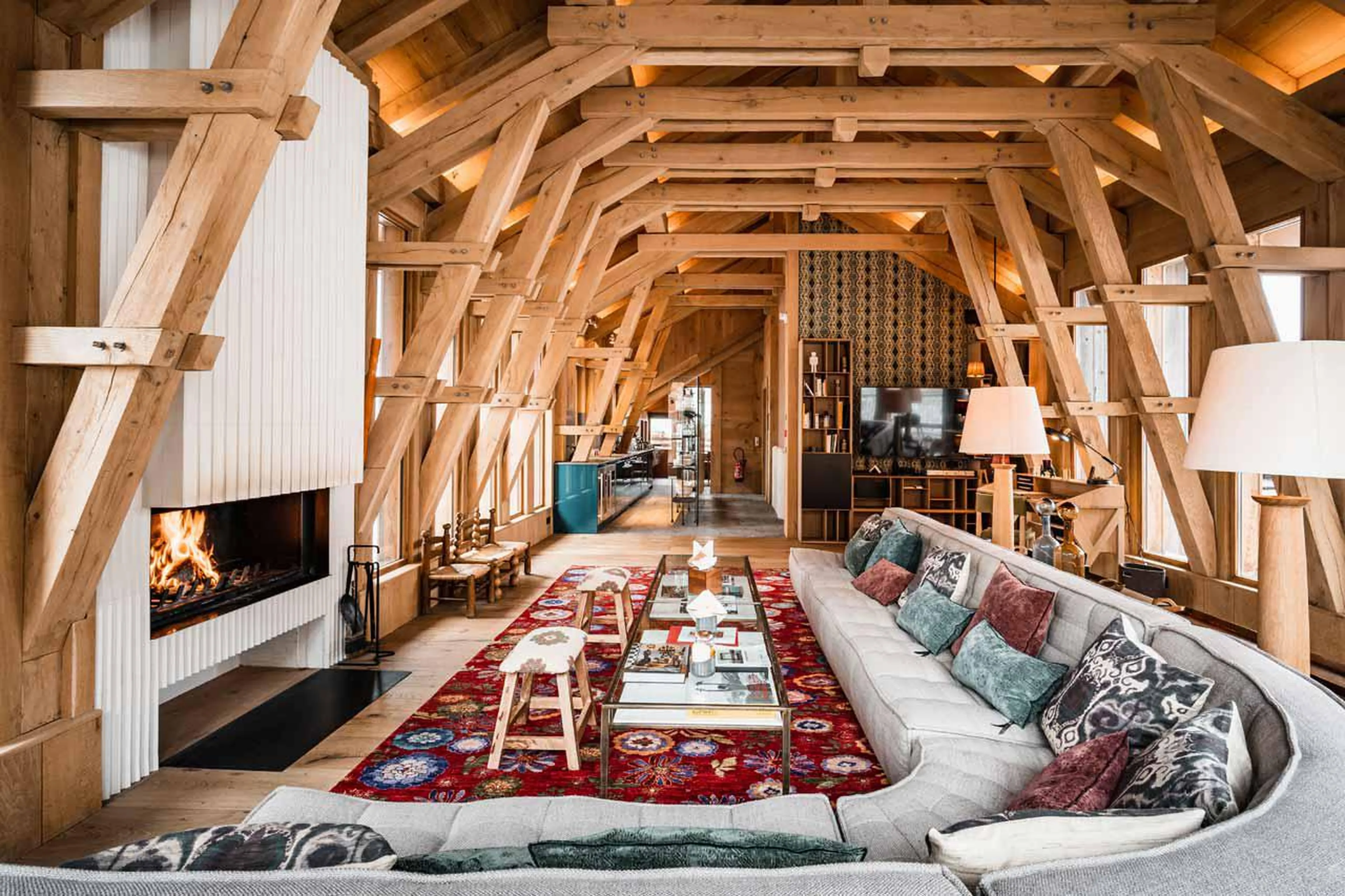 Living room at Chalet La Grange in Val d'Isere