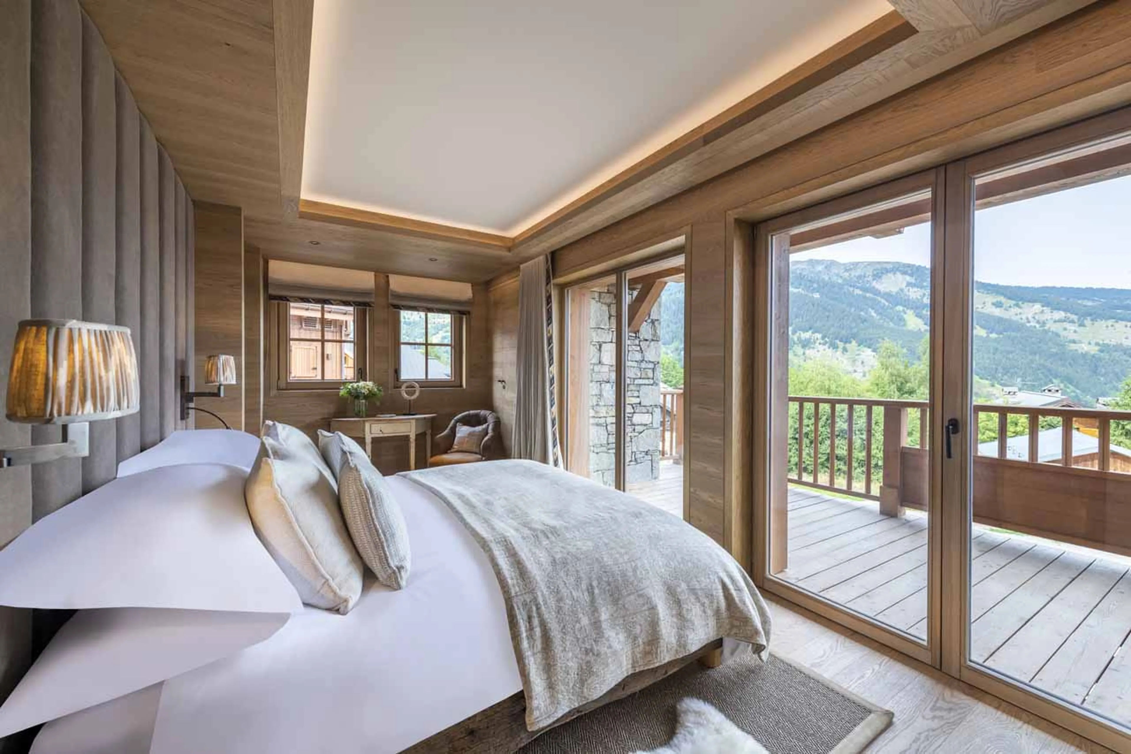 Access to balcony from master bedroom at Chalet La Loze in Meribel