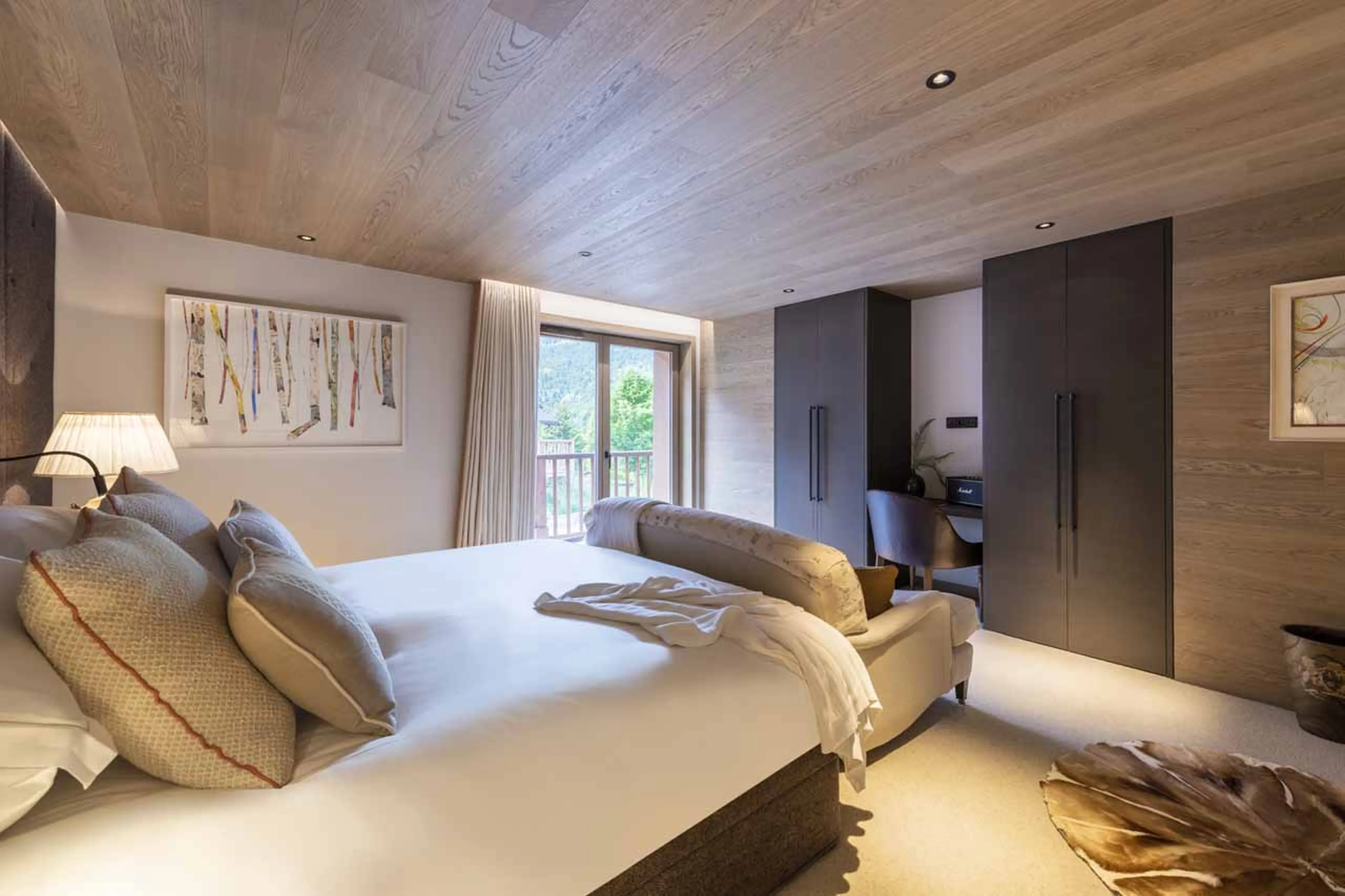 Bedroom five balcony access at Chalet La Loze in Meribel