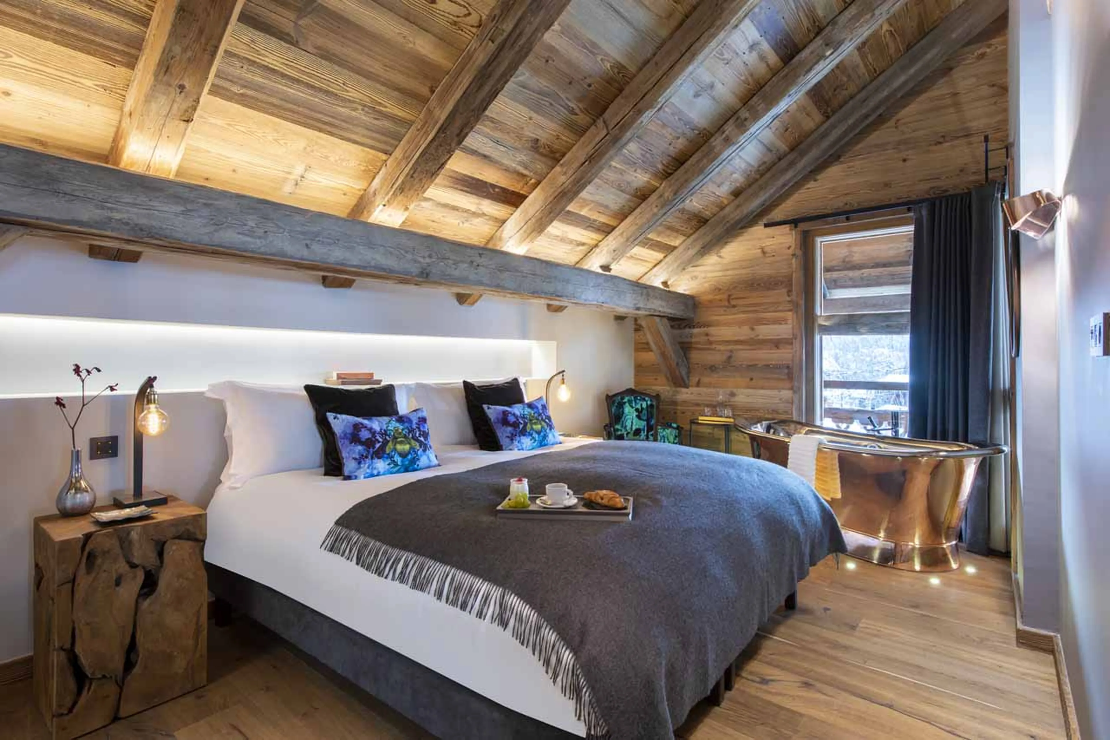 Bedroom one at Chalet La Maison in Morzine