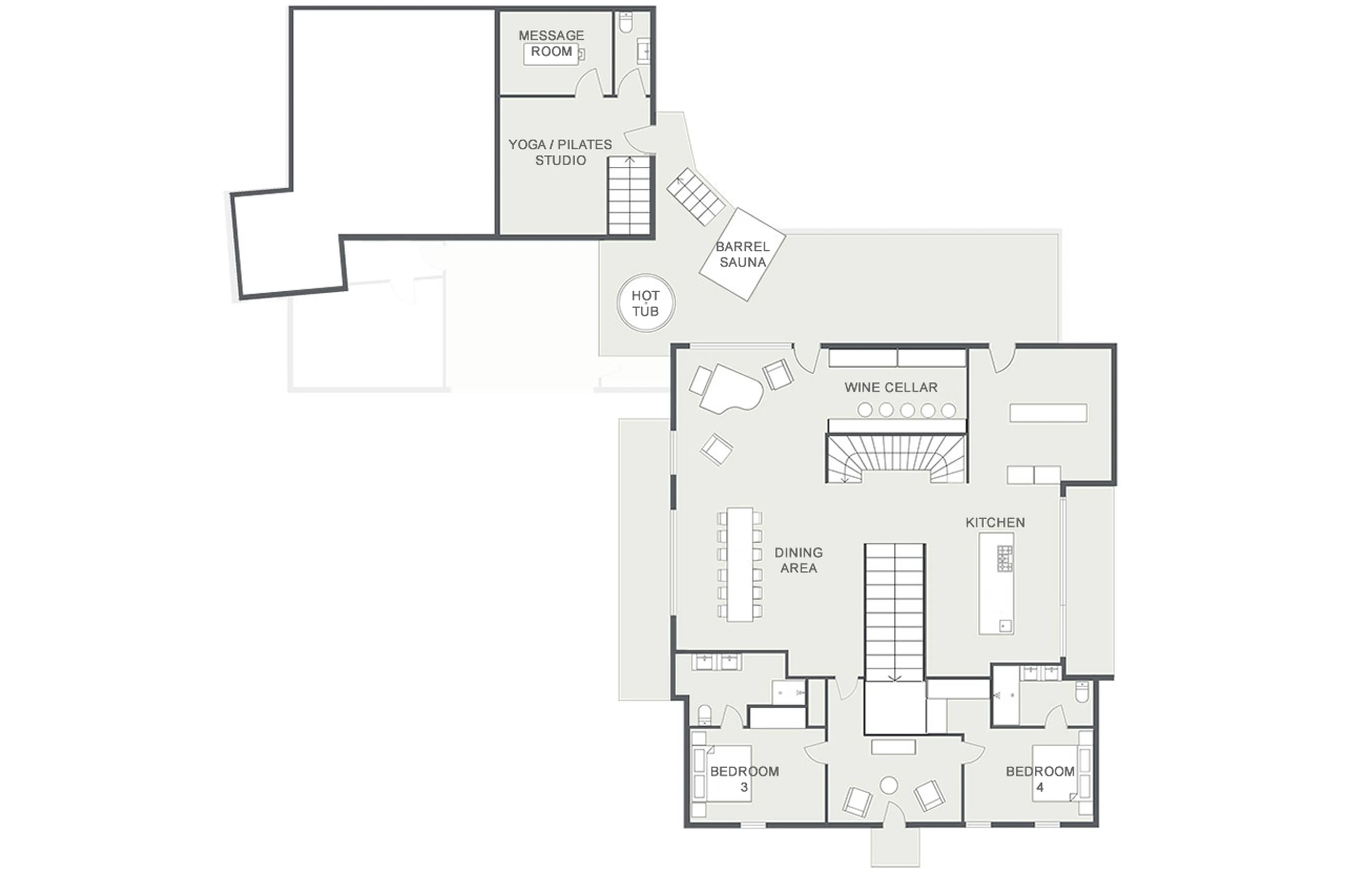 Level 1 floor plan of Chalet La Maison in Morzine