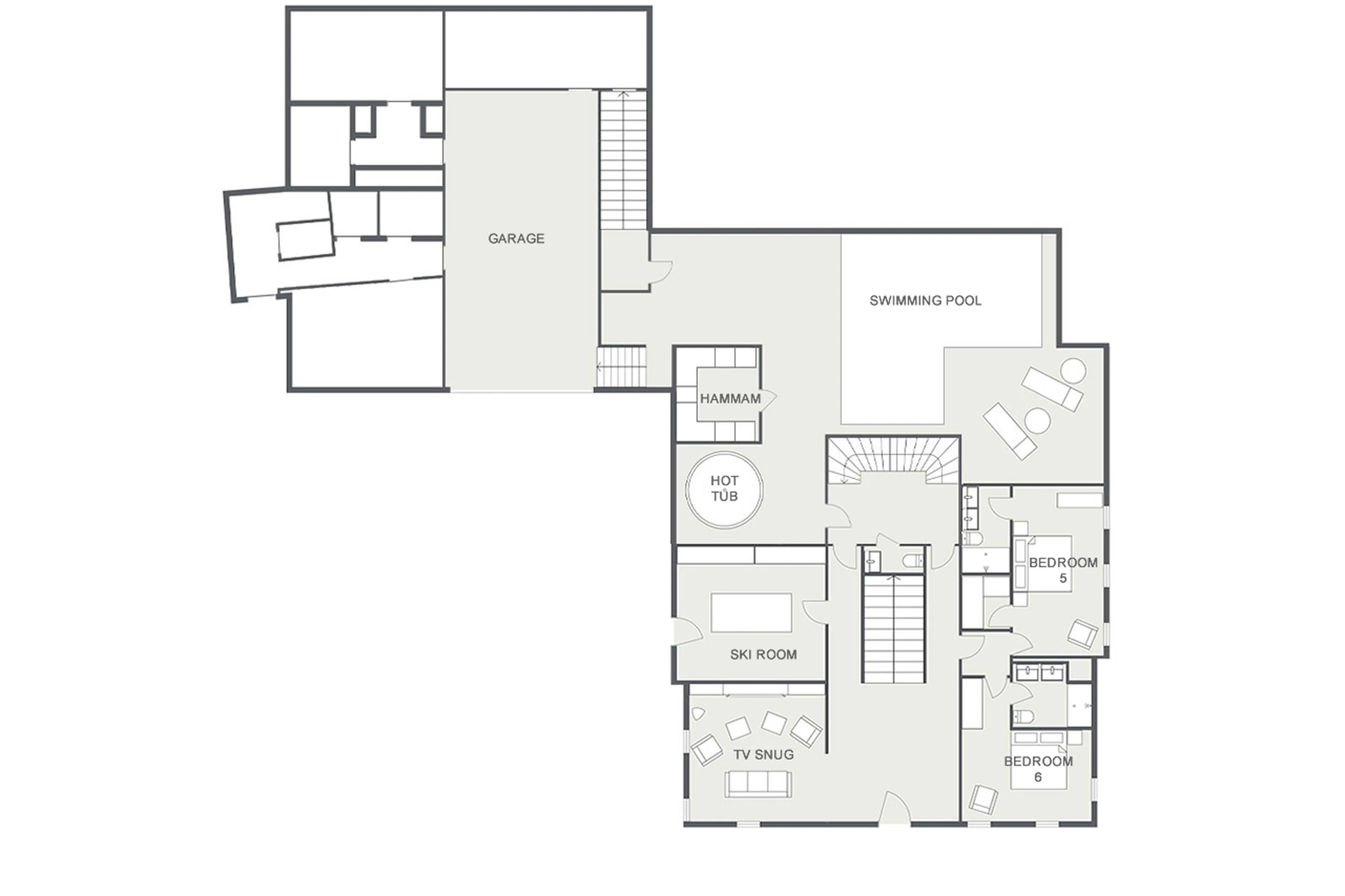 Level 0 floor plan of Chalet La Maison in Morzine