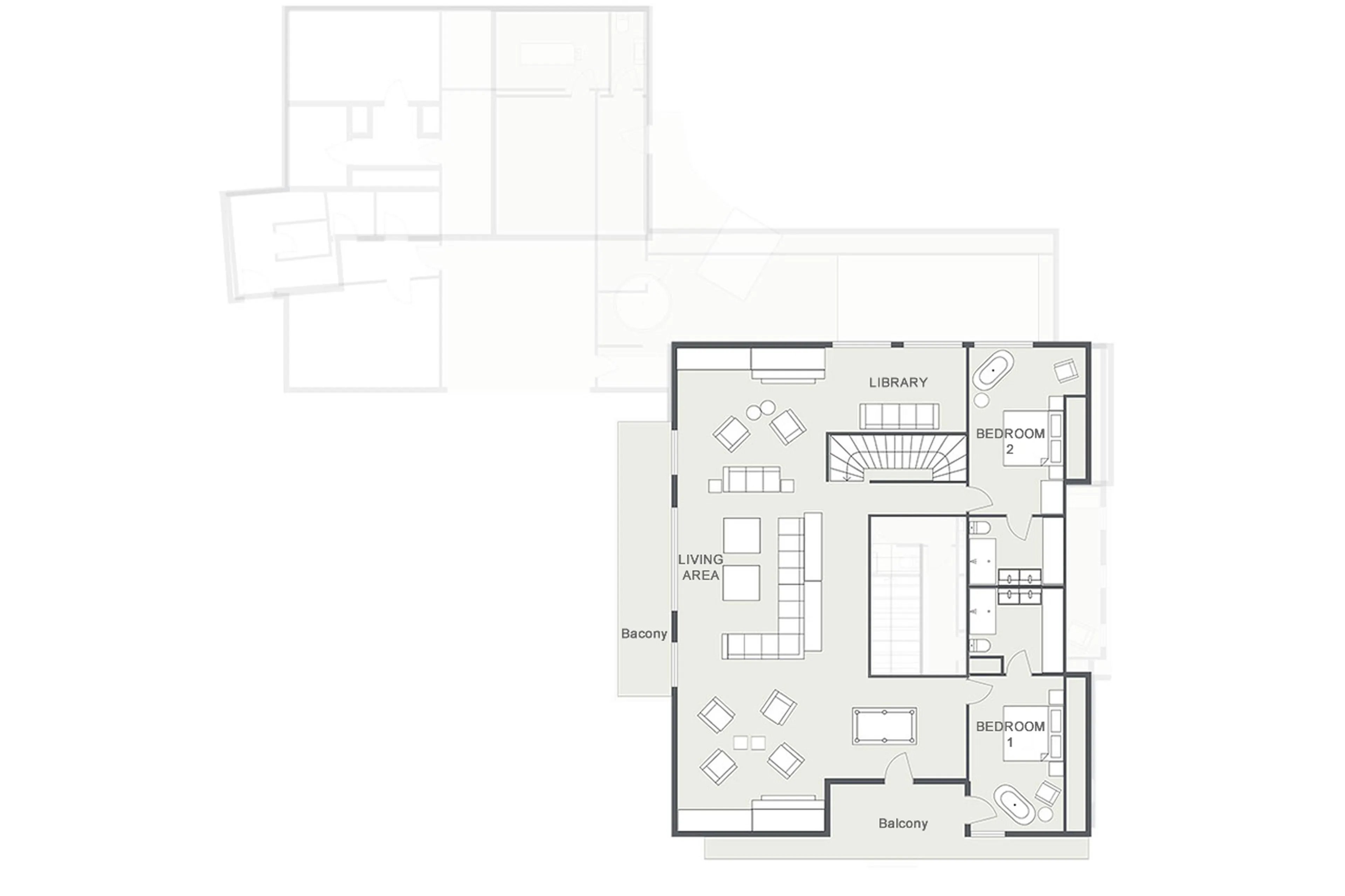 Level 2 floor plan of Chalet La Maison in Morzine