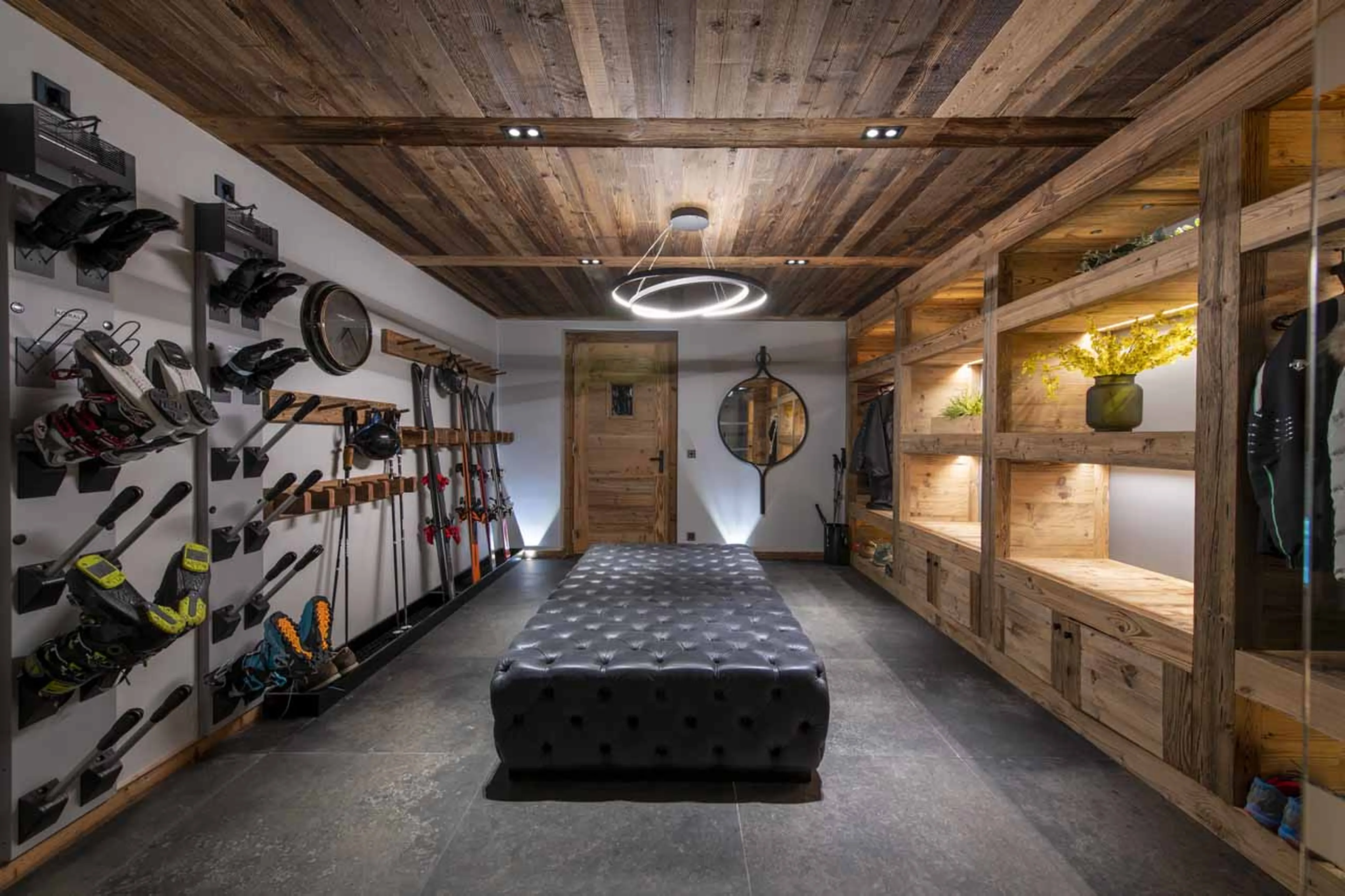 Ski room in spa at Chalet La Maison in Morzine