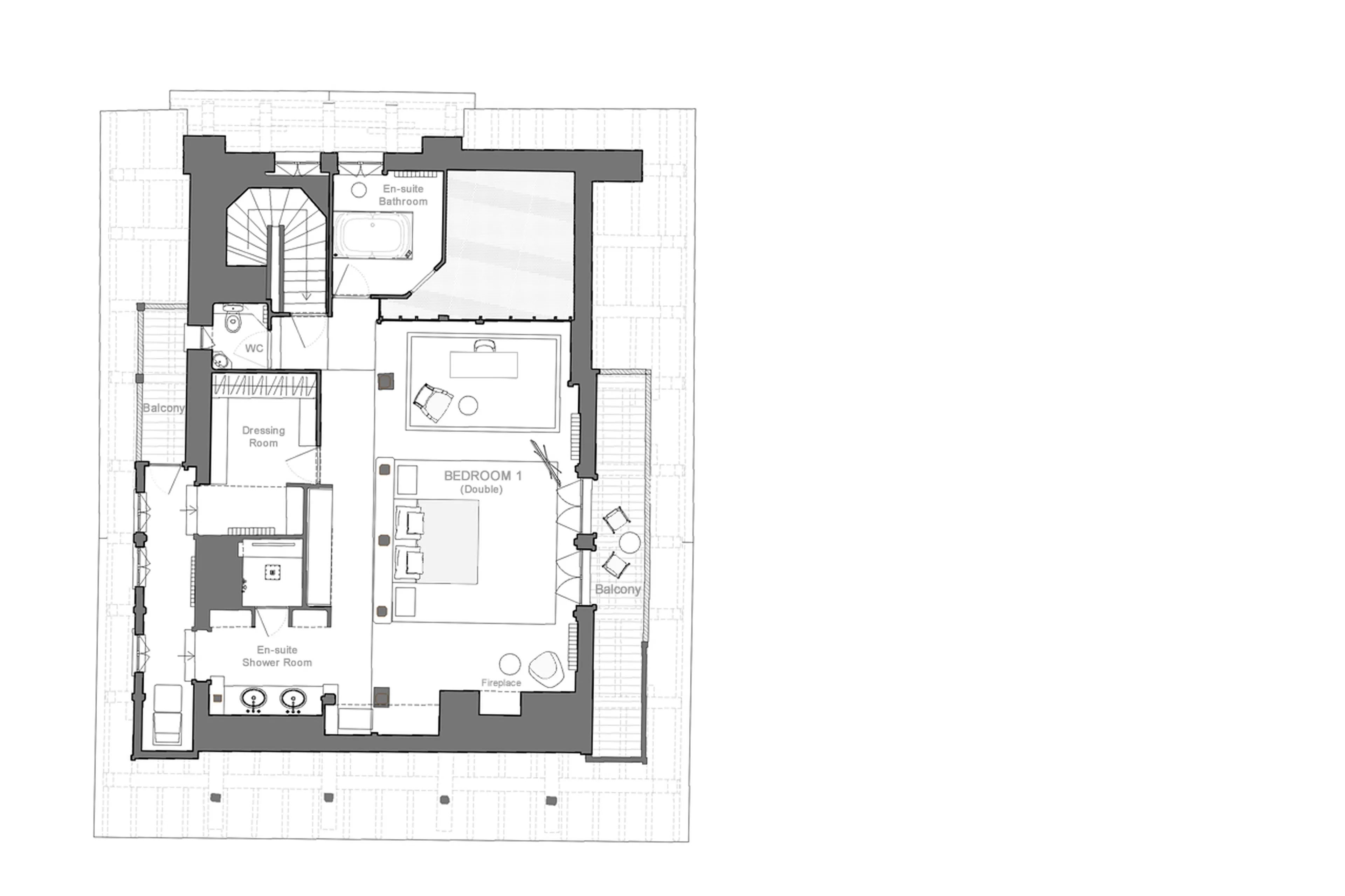 Level 2 floor plan of Chalet La Reserve in Val d'Isere