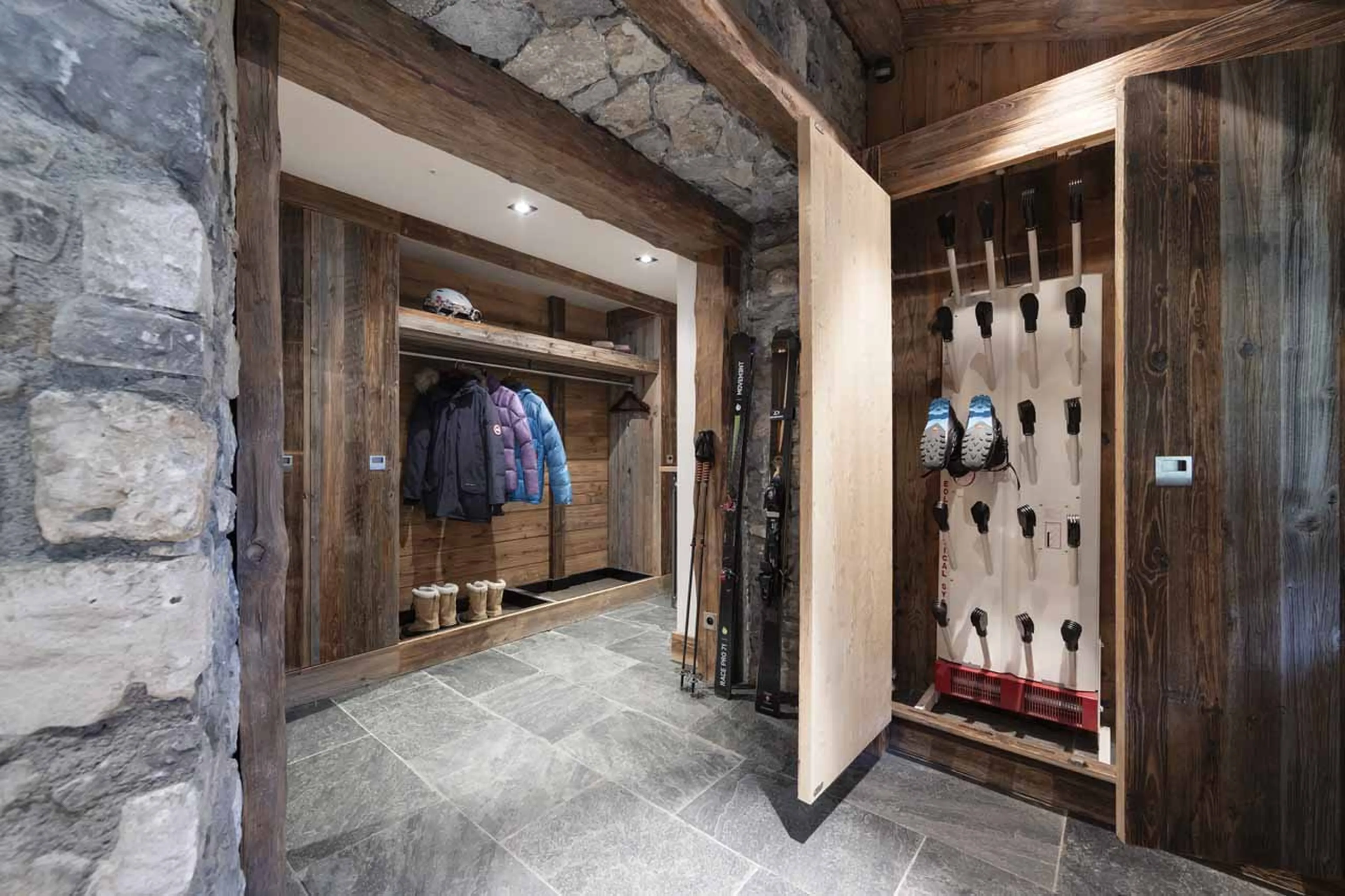 Ski room at Chalet La Reserve in Val d'Isere