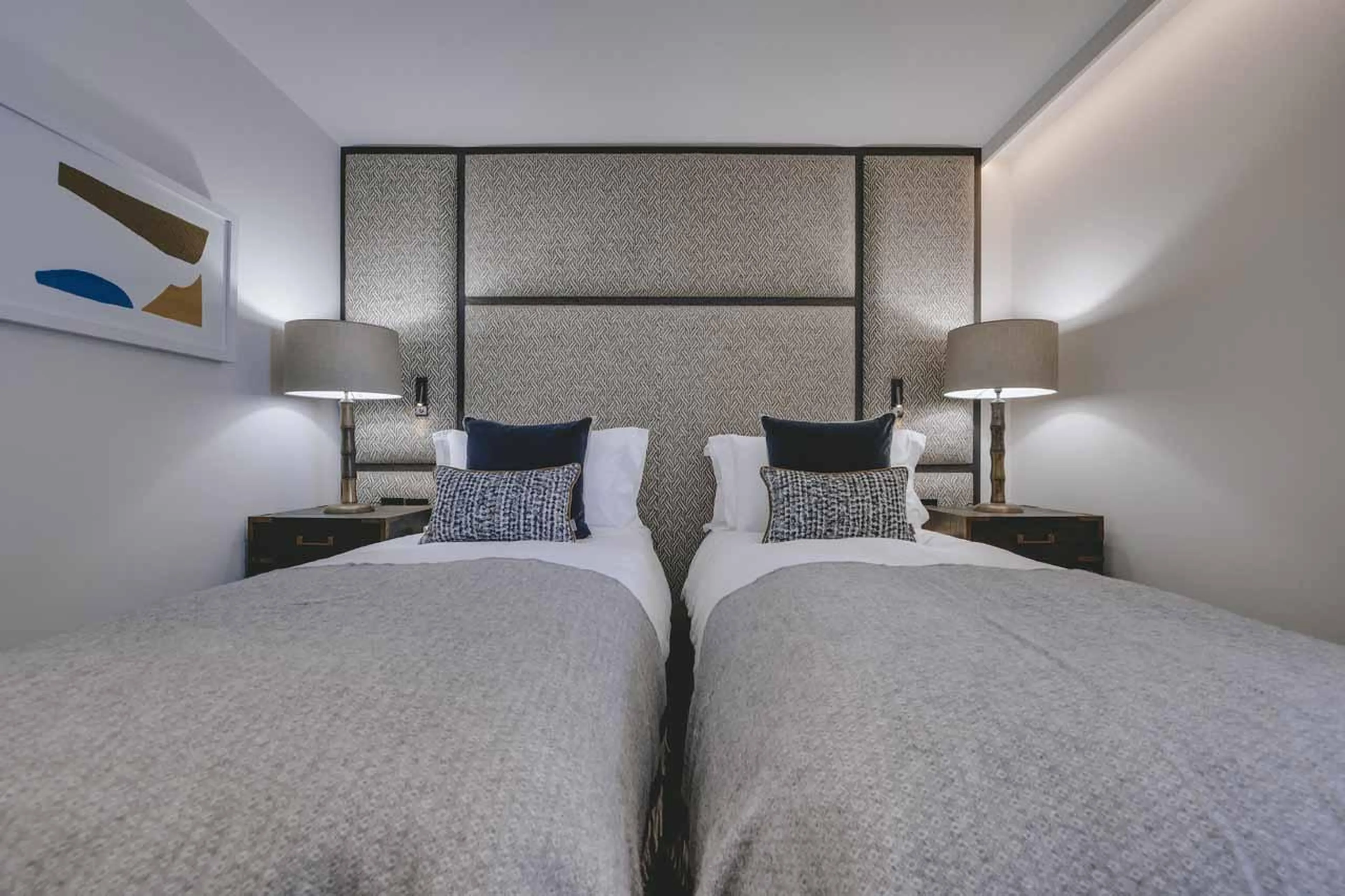 Twin bedroom at Chalet La Tene, Val d'Isere