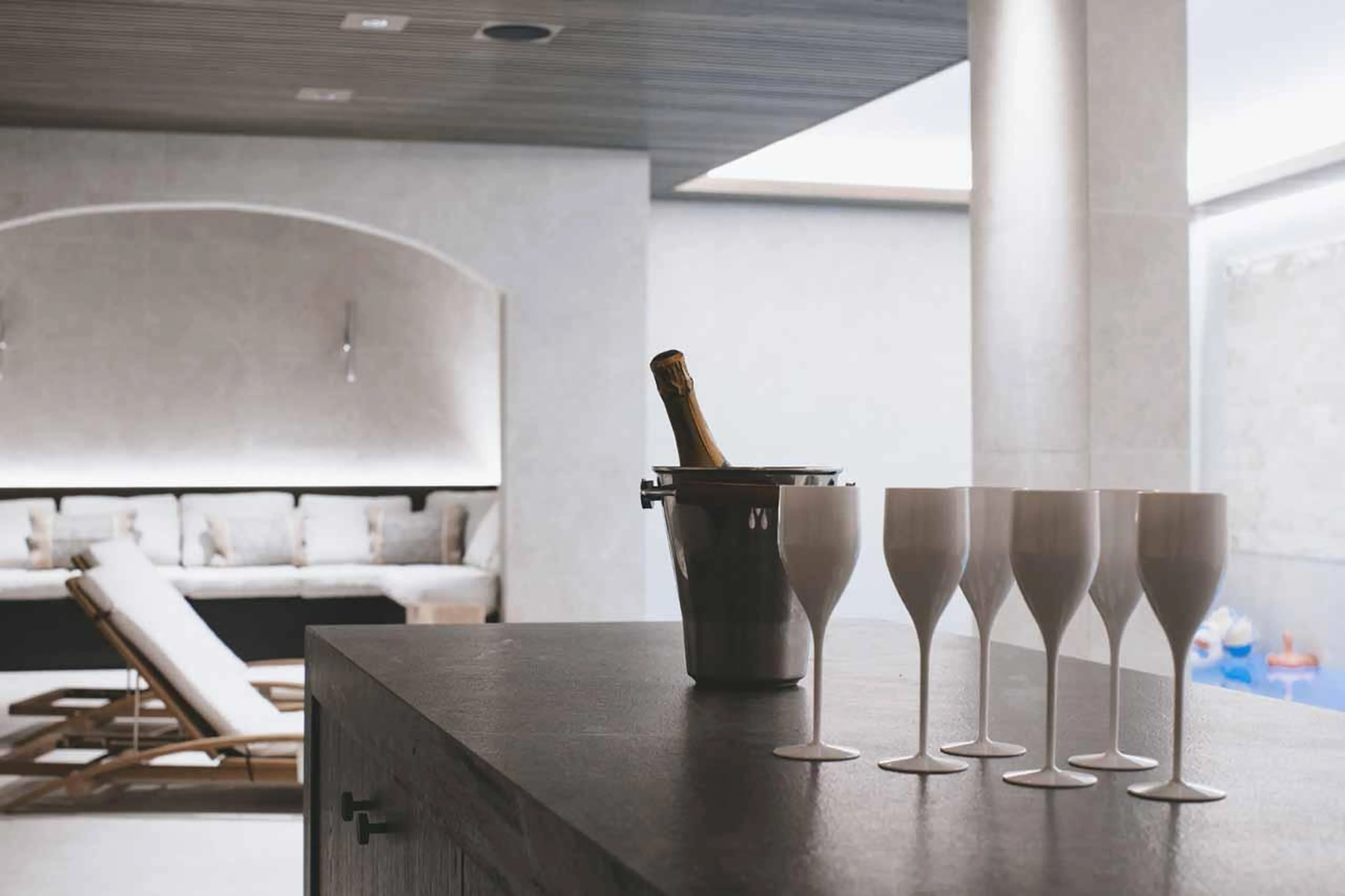 Spa area with bar at Chalet La Tene, Val d'Isere