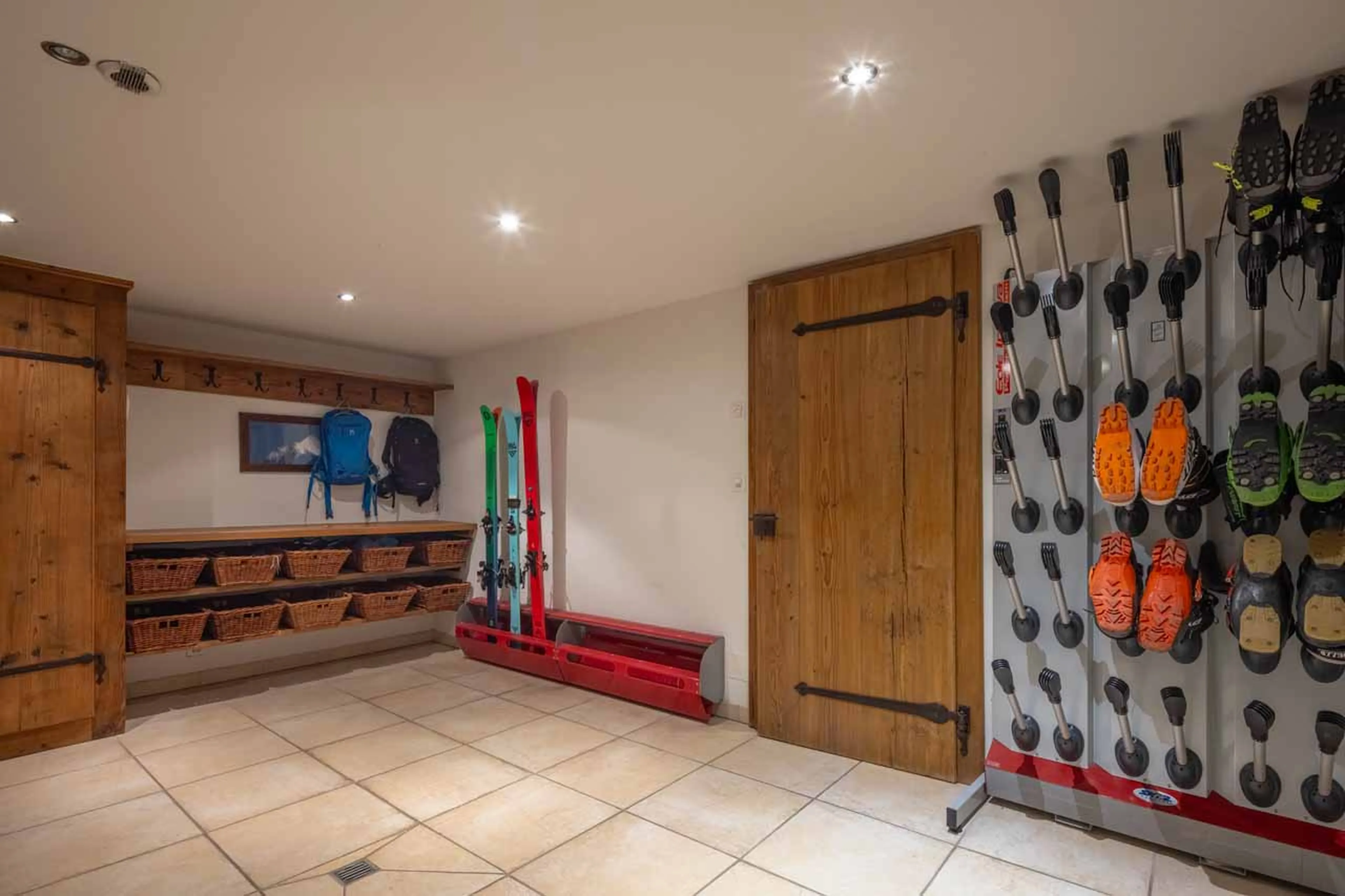 Ski room at Chalet Lalapanzi in Verbier