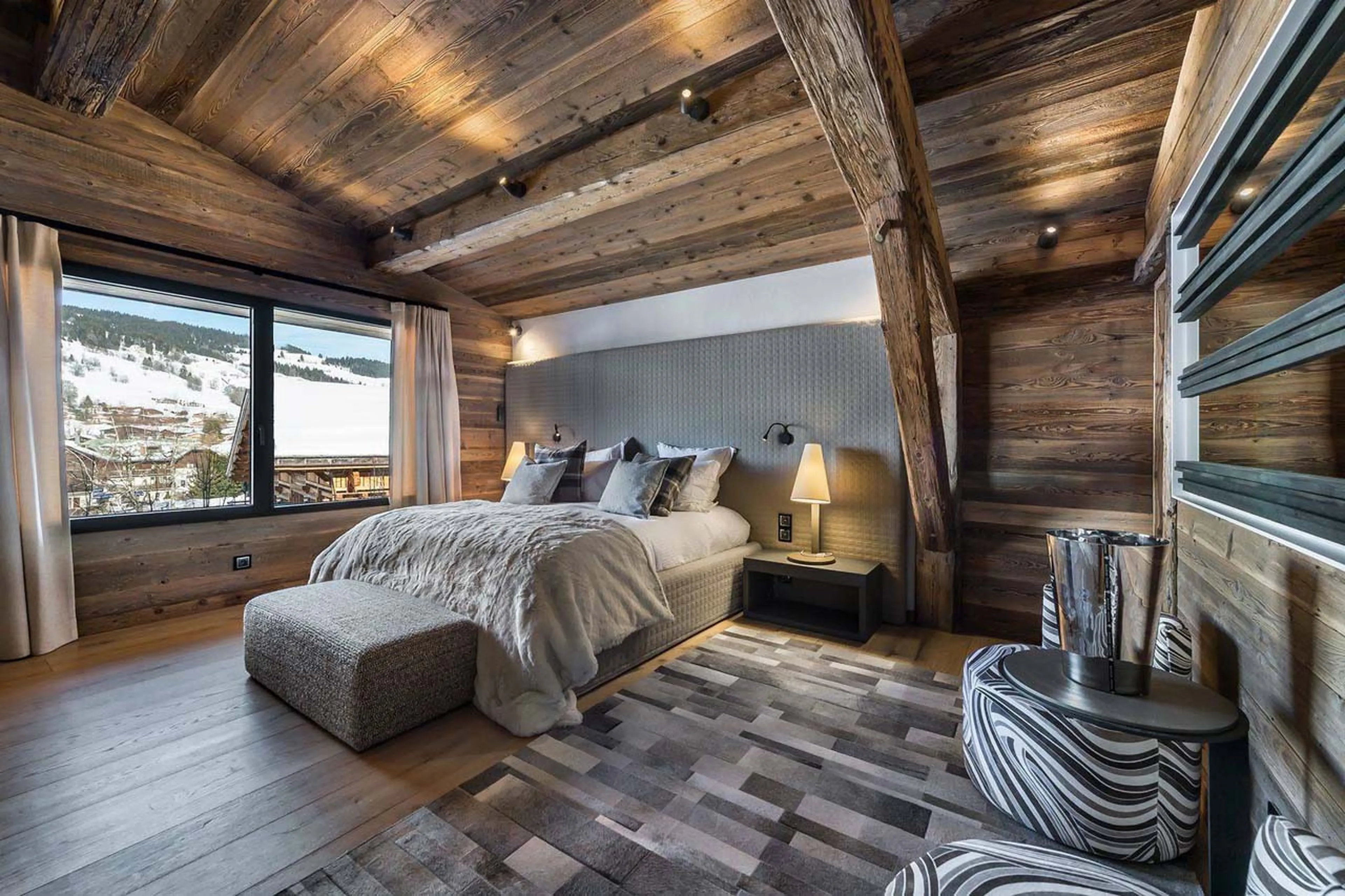 Views from bedroom four at Chalet Lamartine in Megeve