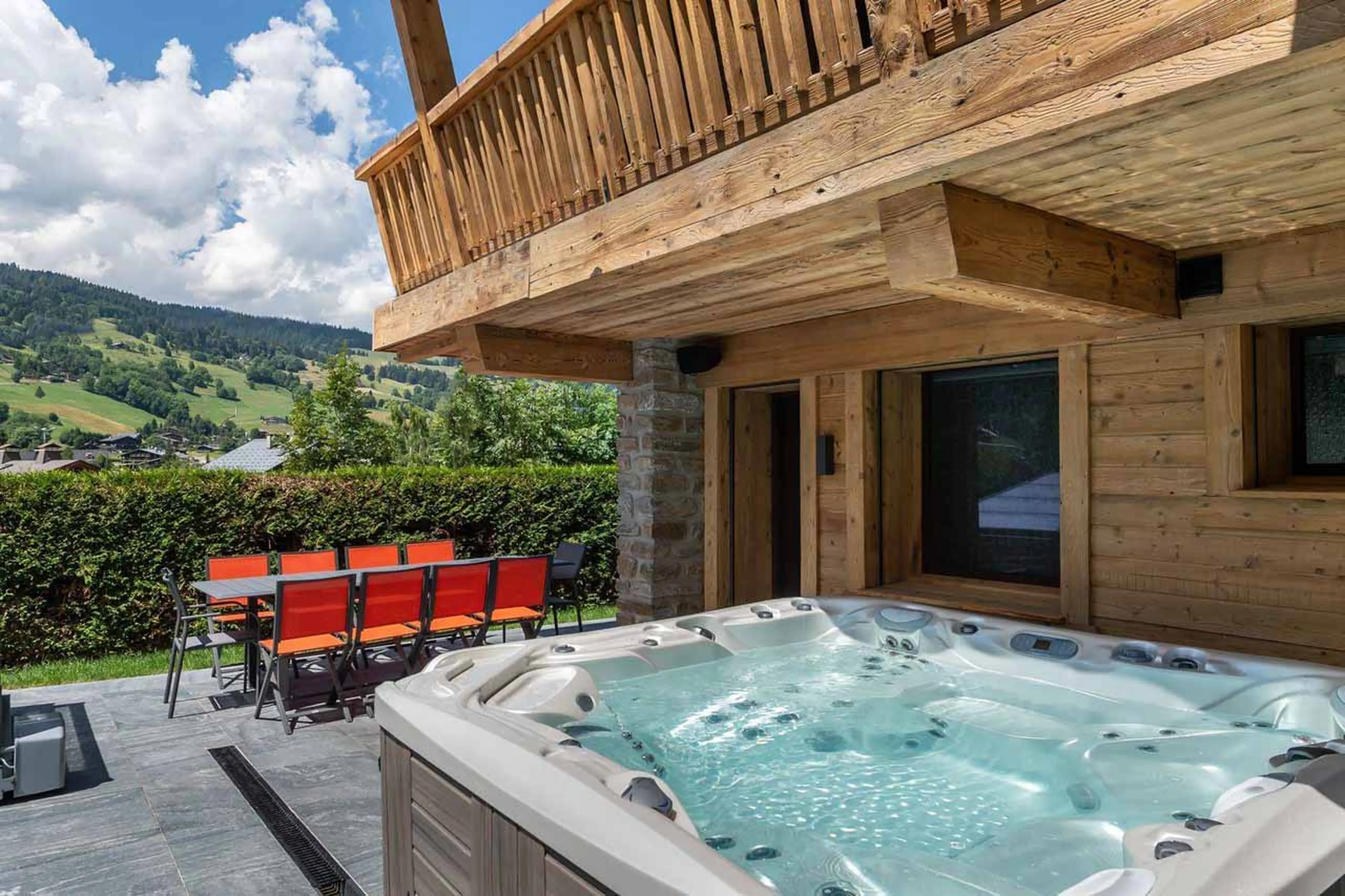 Outdoor Jacuzzi at Chalet Lamartine in Megeve