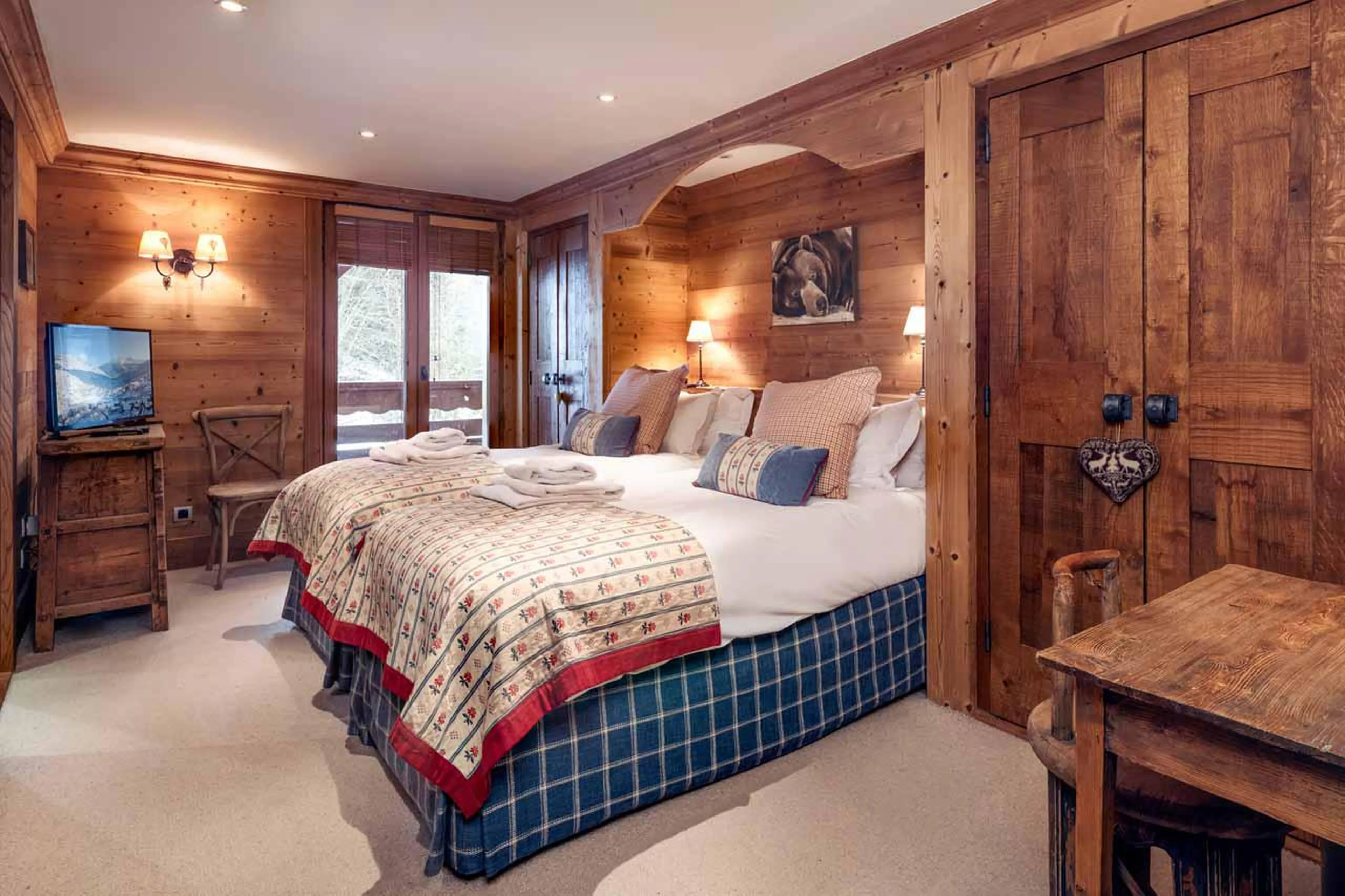 Bedroom four at Chalet Lapin Blanc in Meribel