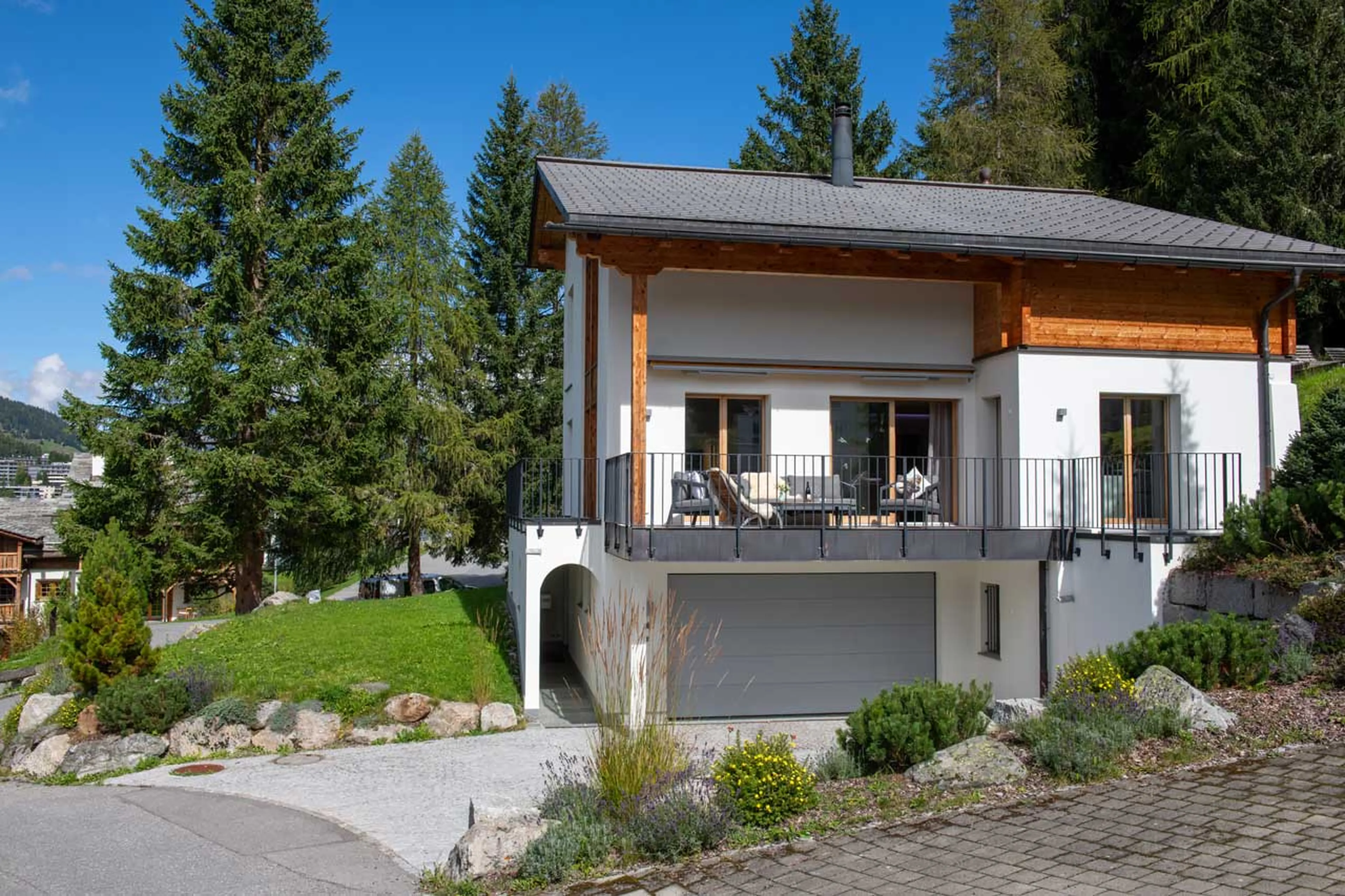 Exterior parking at Chalet Larch in Davos