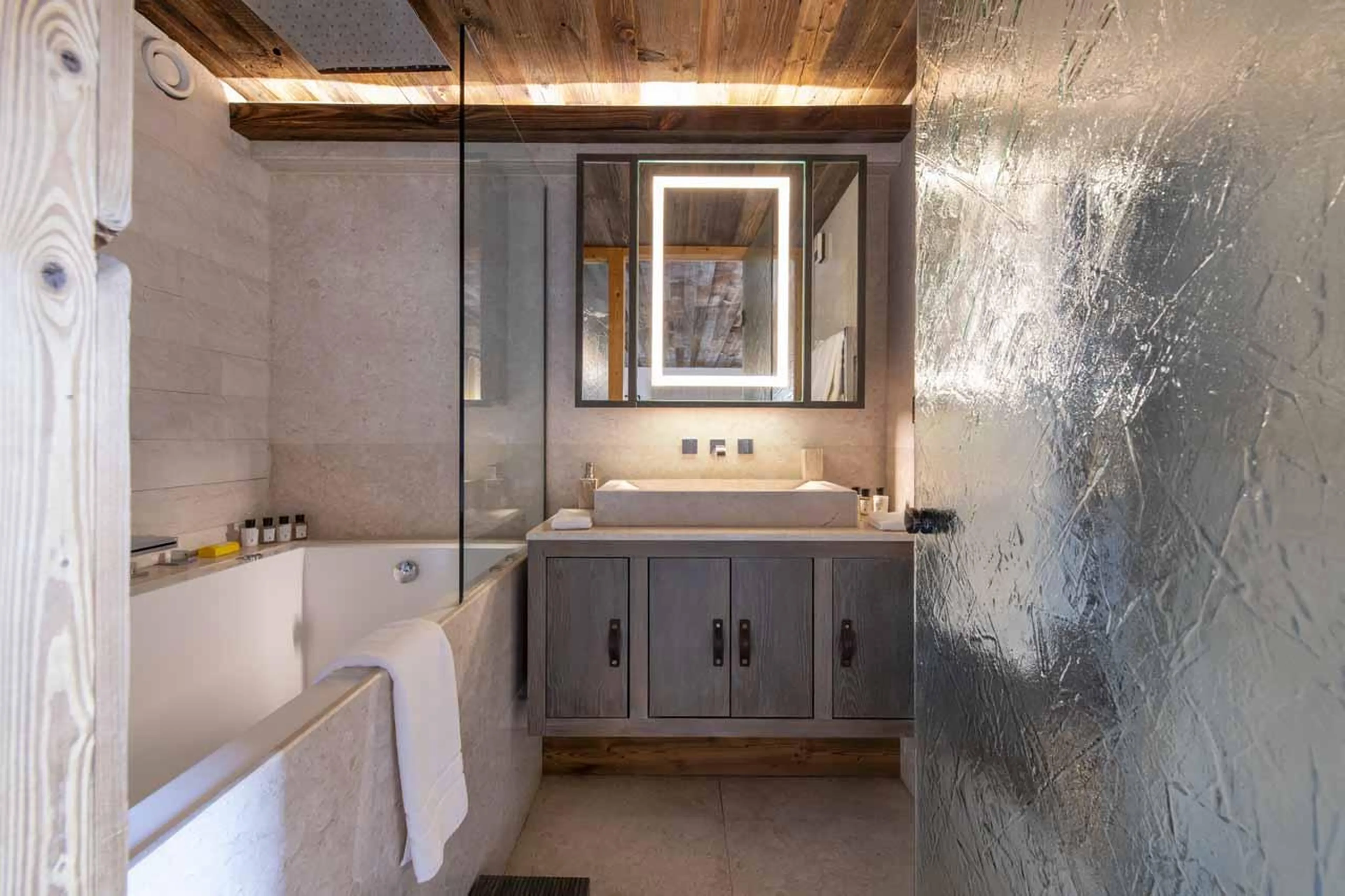 Bathroom two at Chalet LArctique in Courchevel 1850