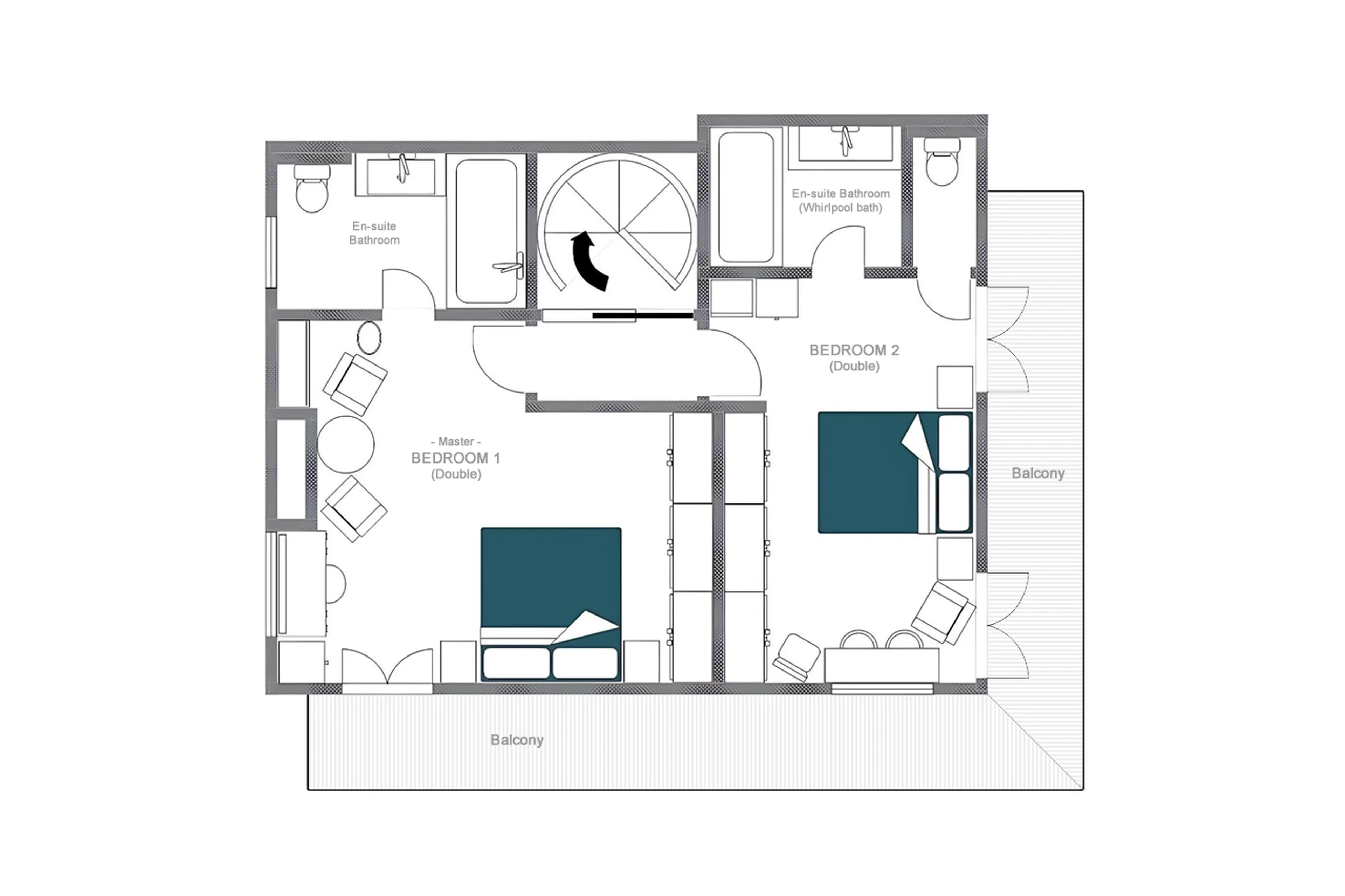 Level 1 floor plan of  Chalet L’Arctique in Courchevel 1850