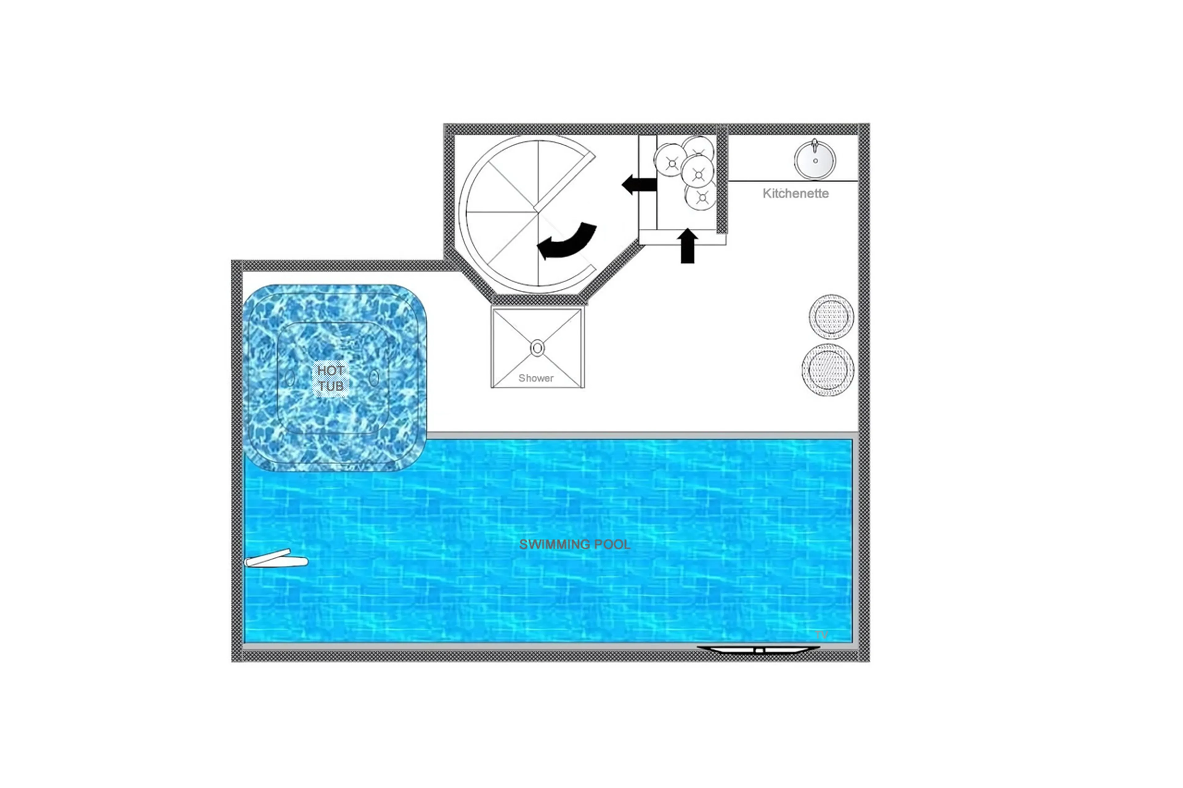 Level -1 floor plan of  Chalet L’Arctique in Courchevel 1850
