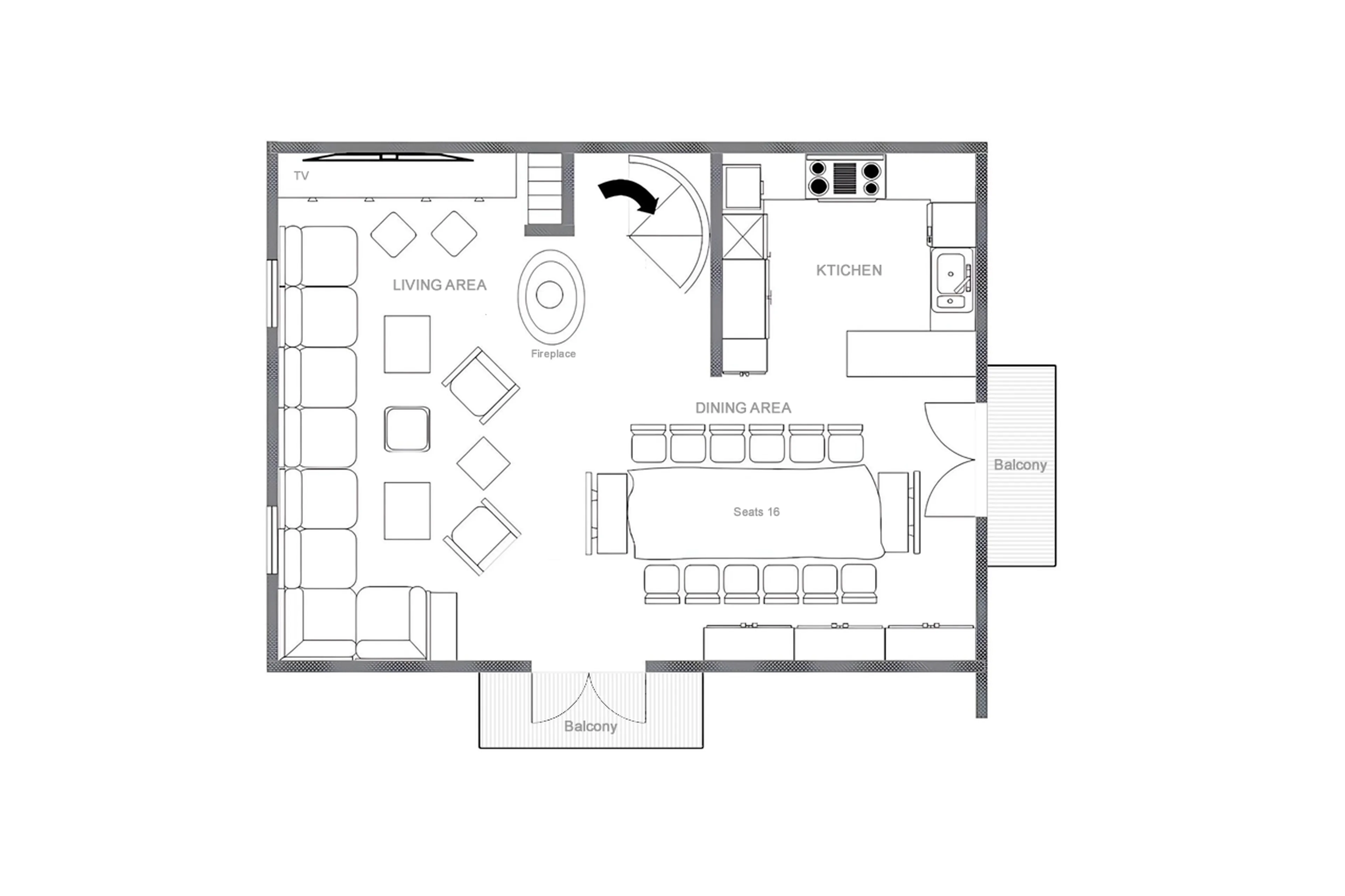 Level 3 floor plan of  Chalet L’Arctique in Courchevel 1850