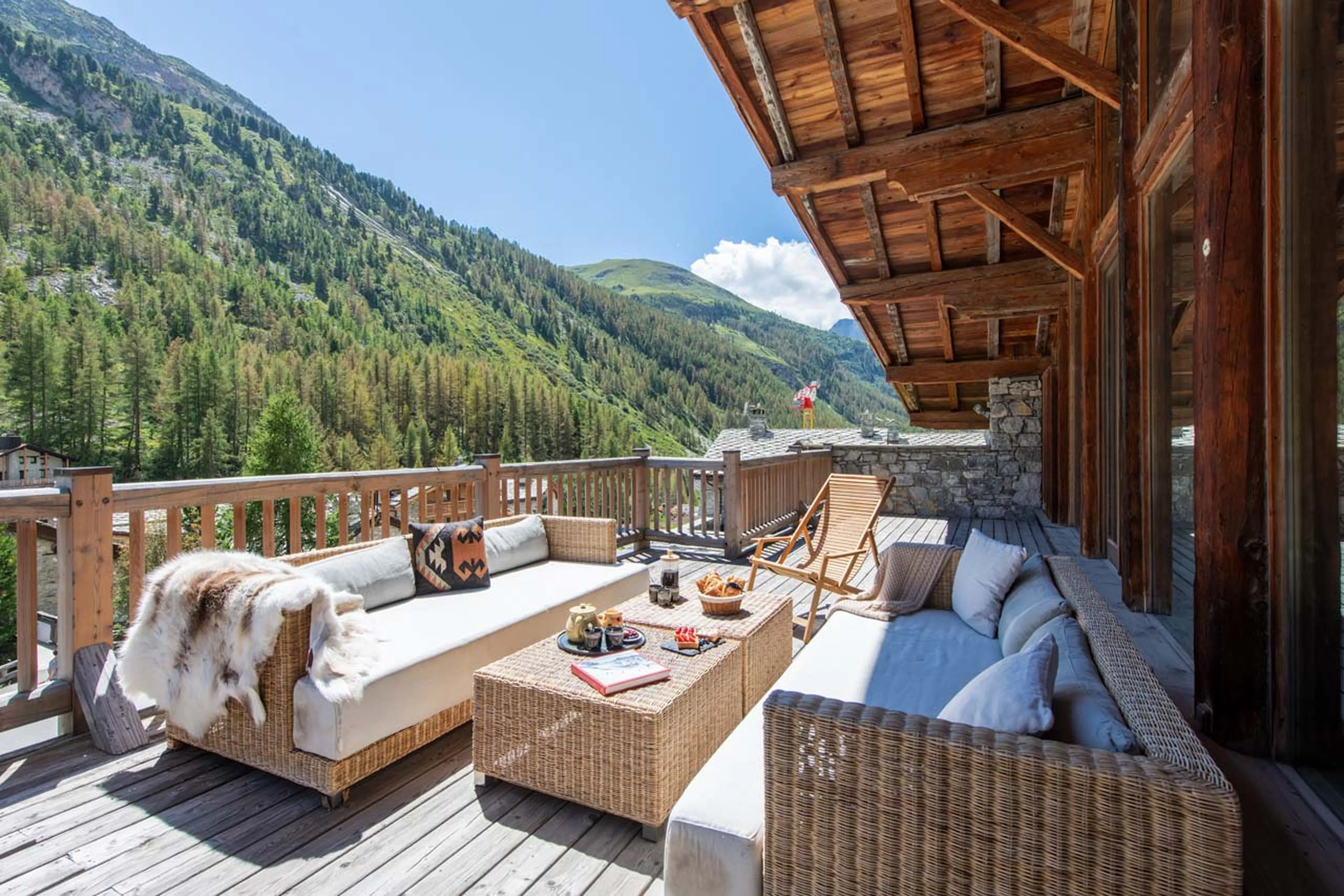 Terrace at Chalet Lashca in Val d'Isere