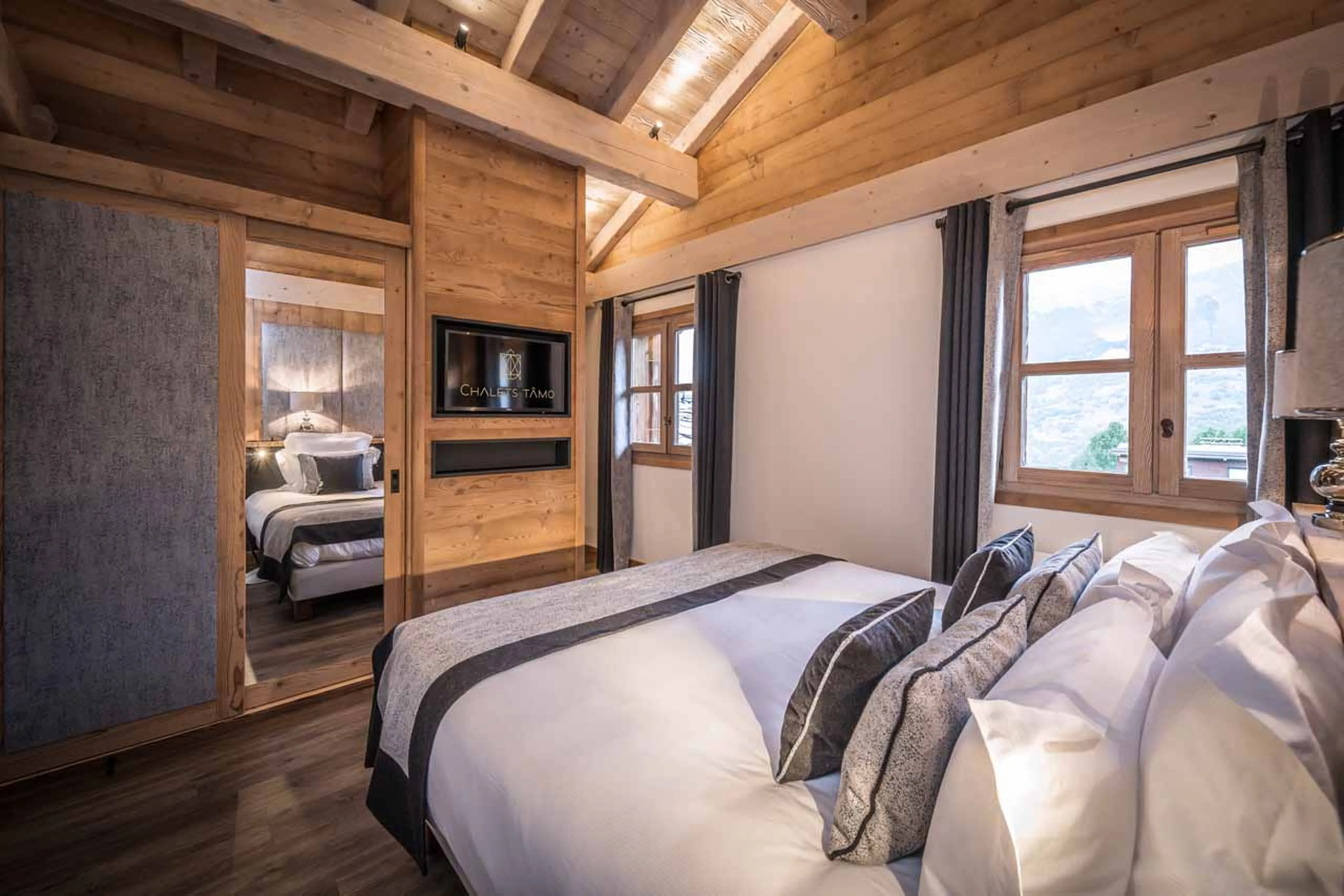 Bedroom one at Chalet Le 1946 in Courchevel Le Praz
