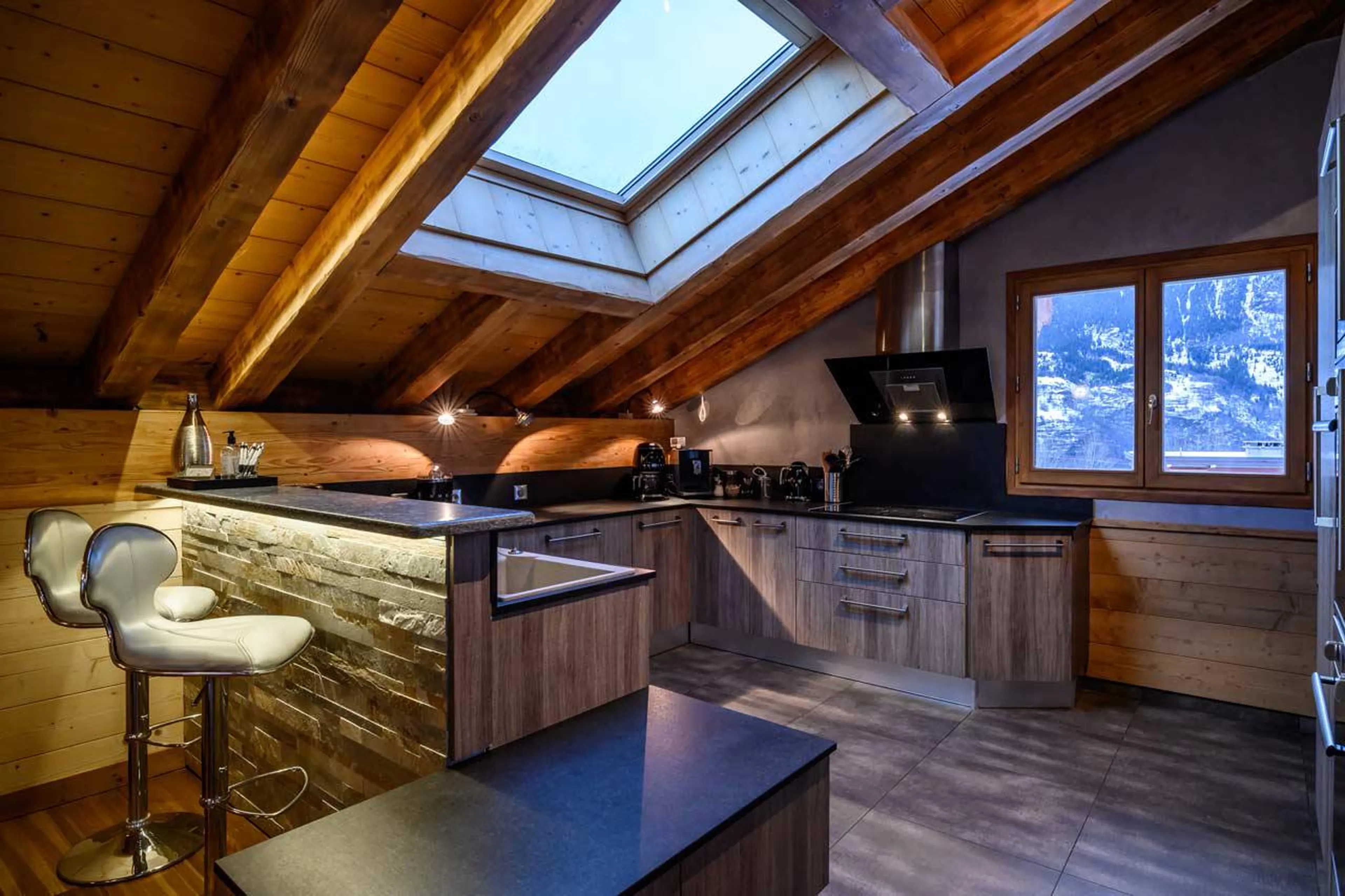 Kitchen at Chalet Le 1992 in Courchevel Le Praz