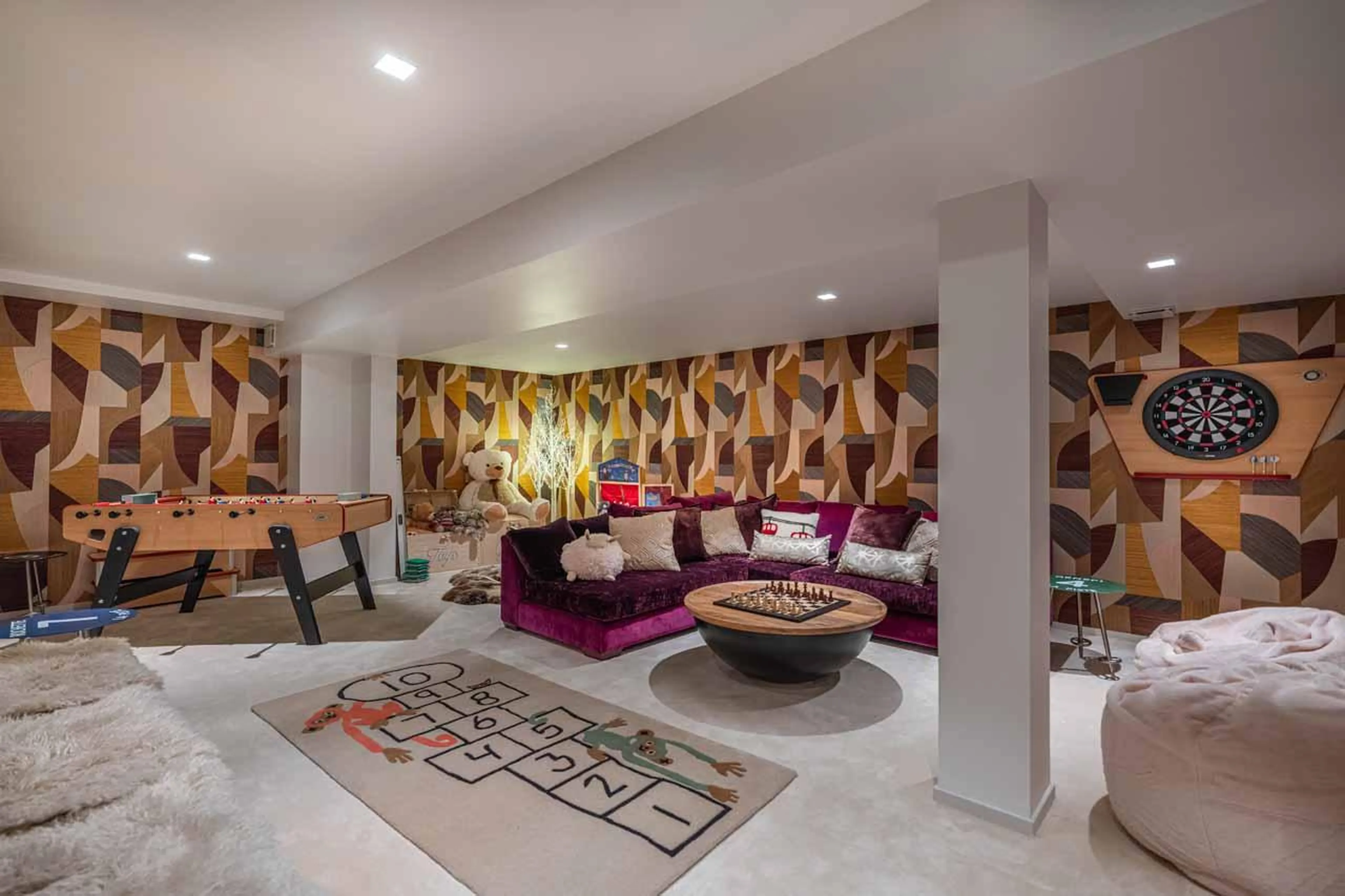 Colourful design in play room in Chalet Le Coquelicot in Courchevel 1850