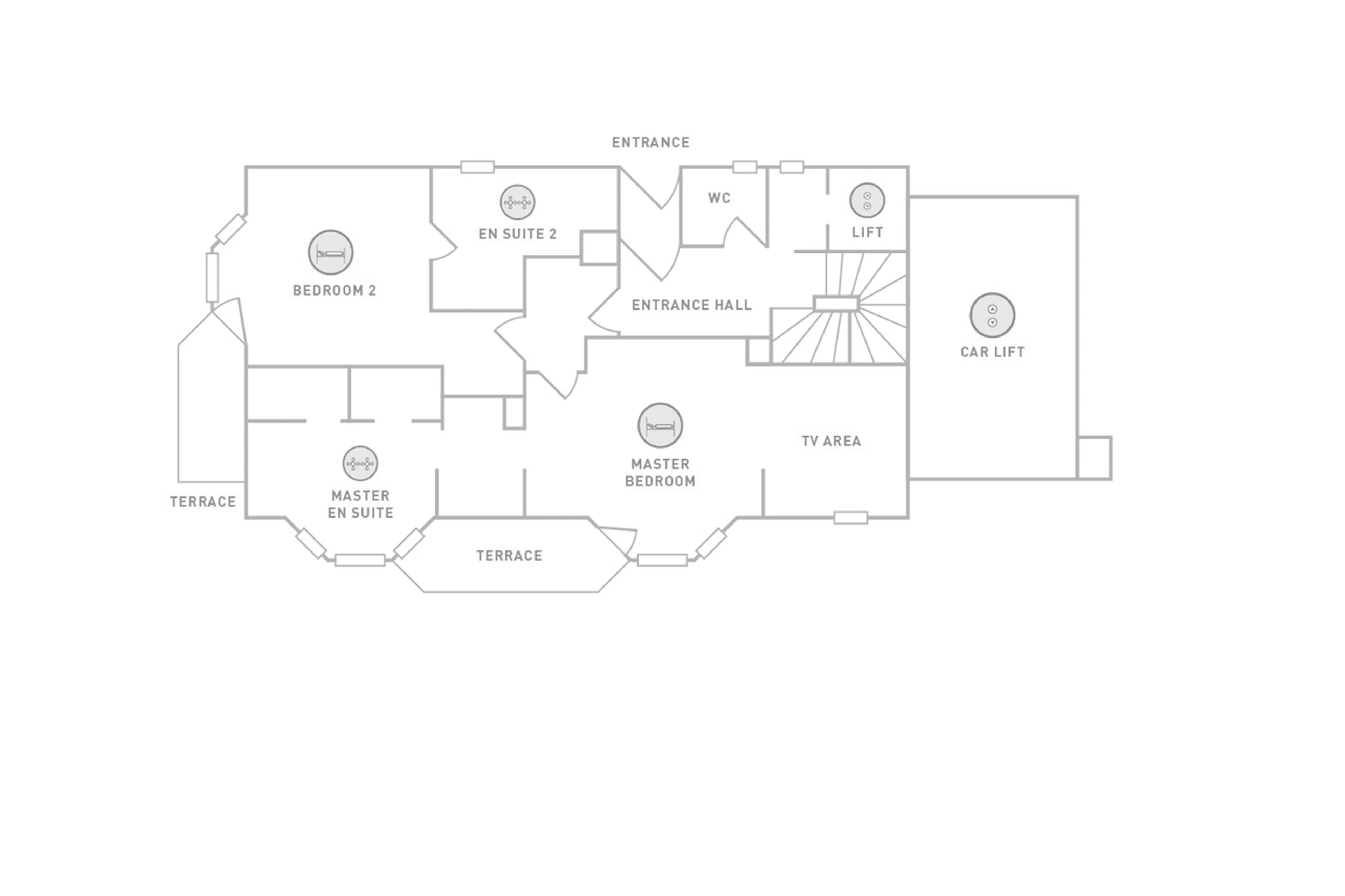 Level 0 floor plan of Chalet Le Coquelicot in Courchevel 1850