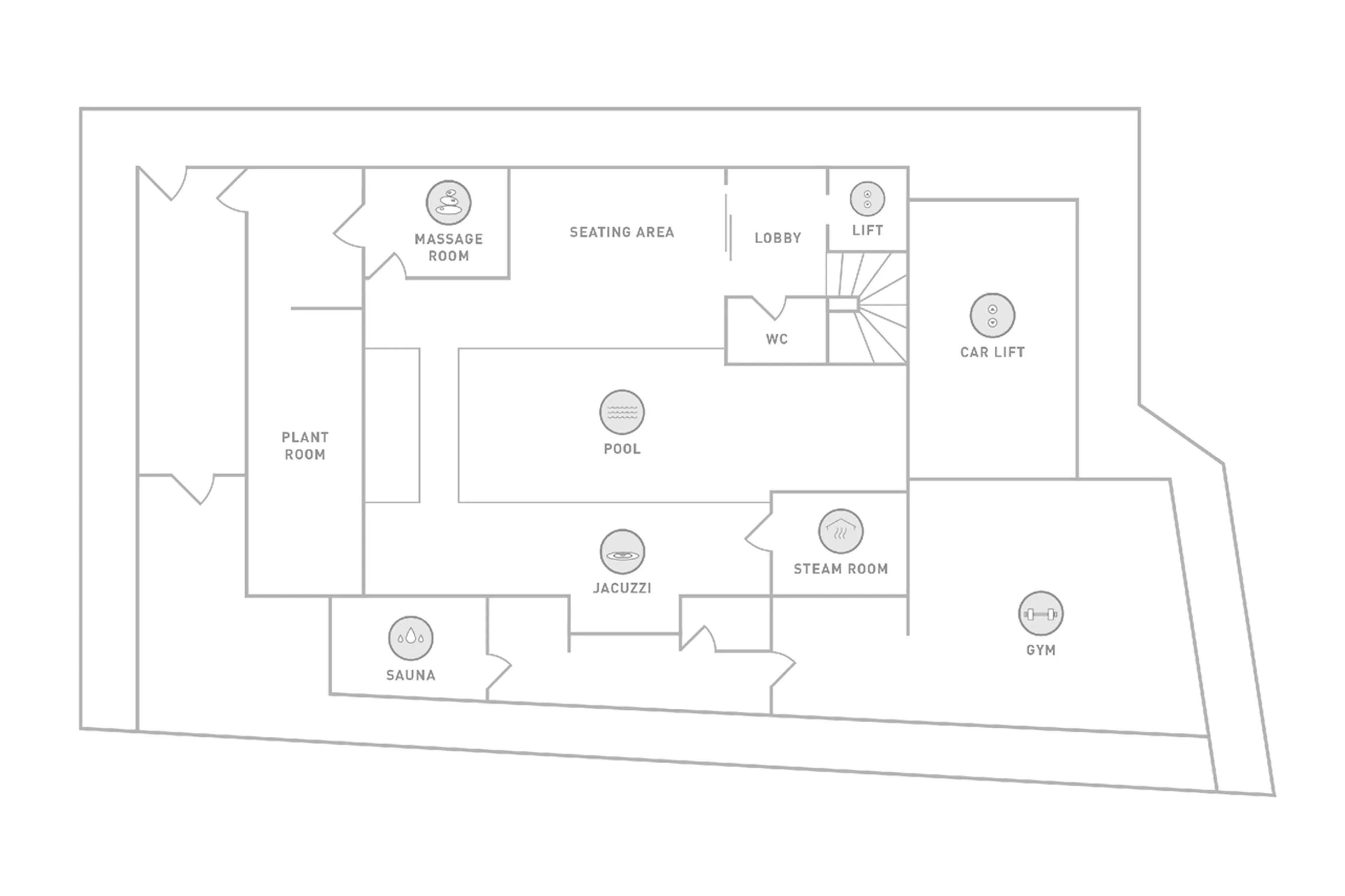 Level -4 floor plan of Chalet Le Coquelicot in Courchevel 1850